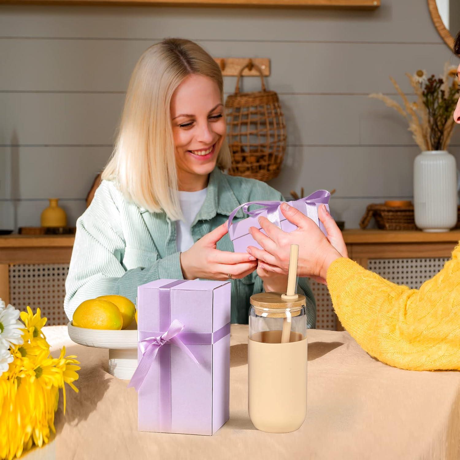 Taza de Vidrio 590ml VITEVER con Manga Silicona Ámbar
