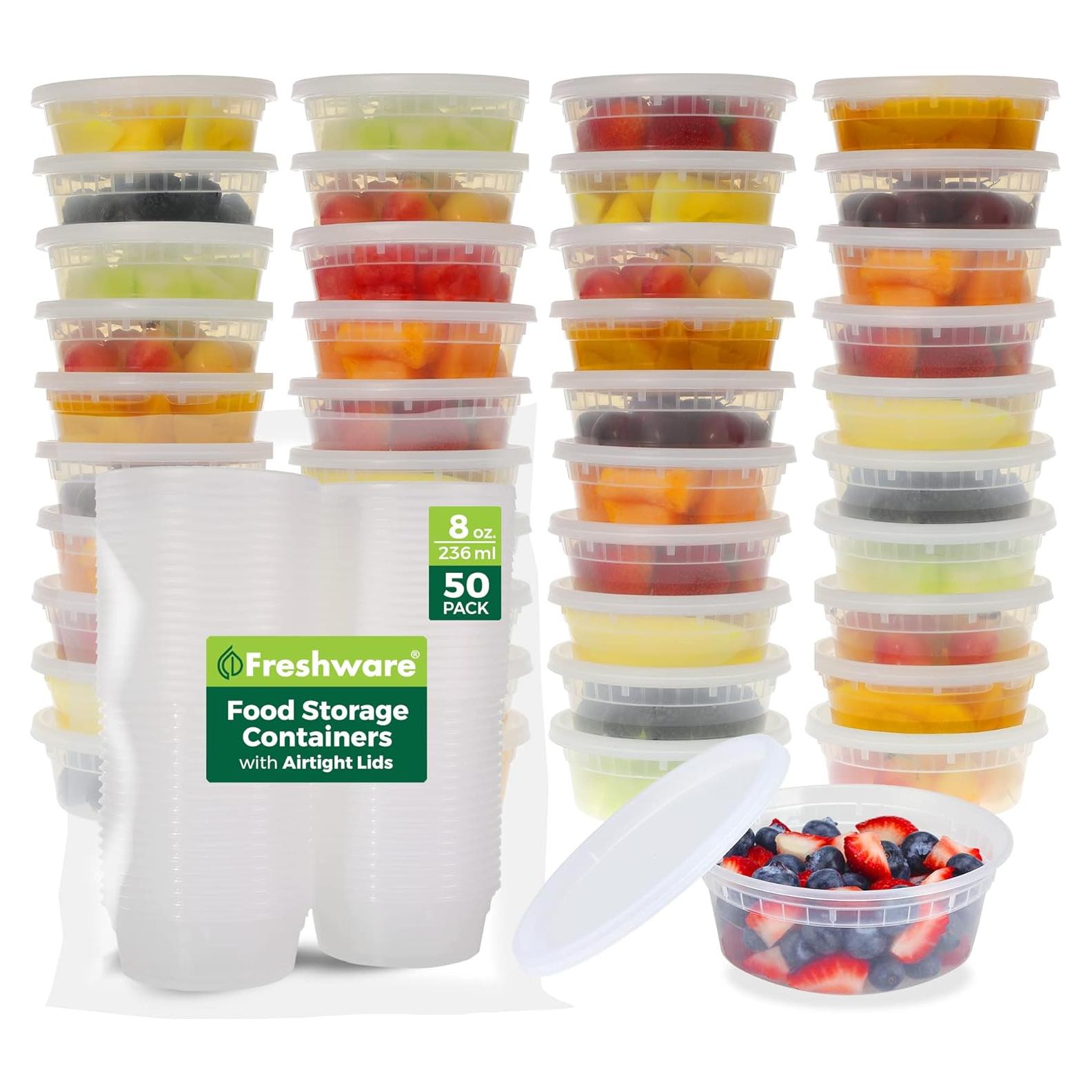 Contenedores de Almacenamiento Freshware 50 Set 8 oz Herméticos