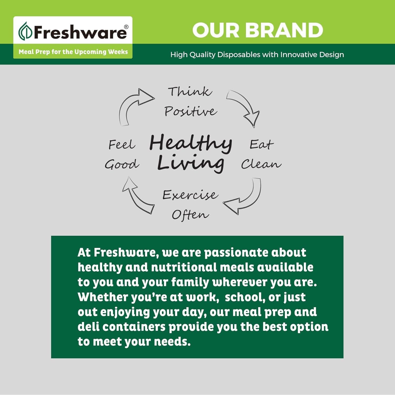 Contenedores de Almacenamiento Freshware 50 Set 8 oz Herméticos