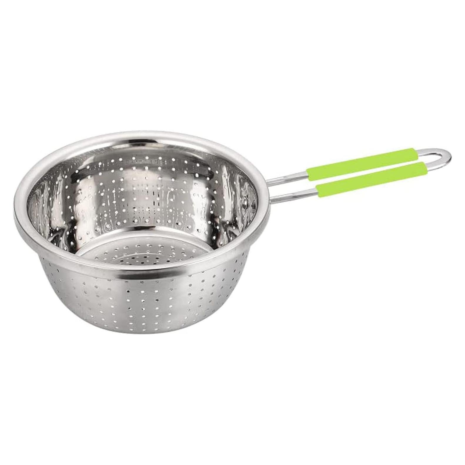 Colador de Acero Inoxidable Contiup con Mango Verde 20.1cm