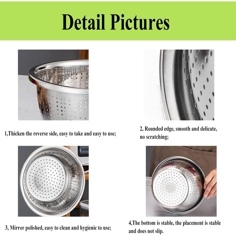 Colador de Acero Inoxidable Contiup con Mango Verde 20.1cm