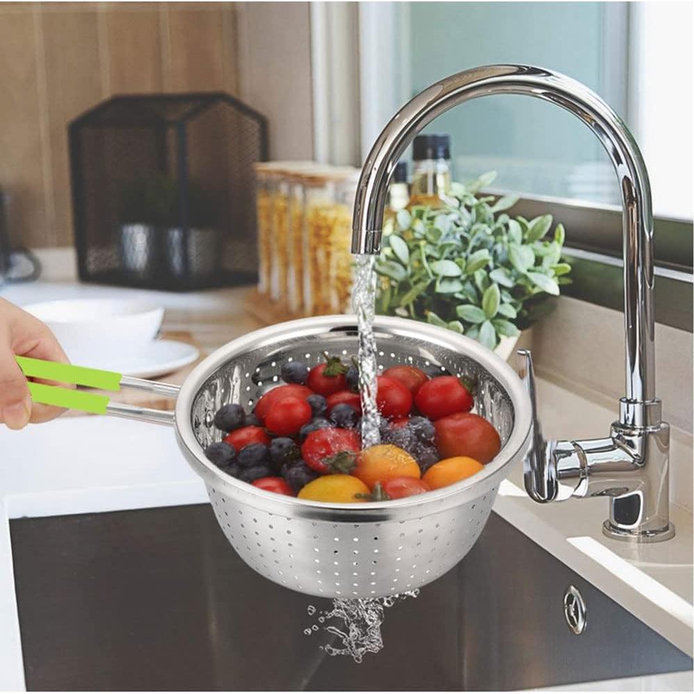 Colador de Acero Inoxidable Contiup con Mango Verde 20.1cm