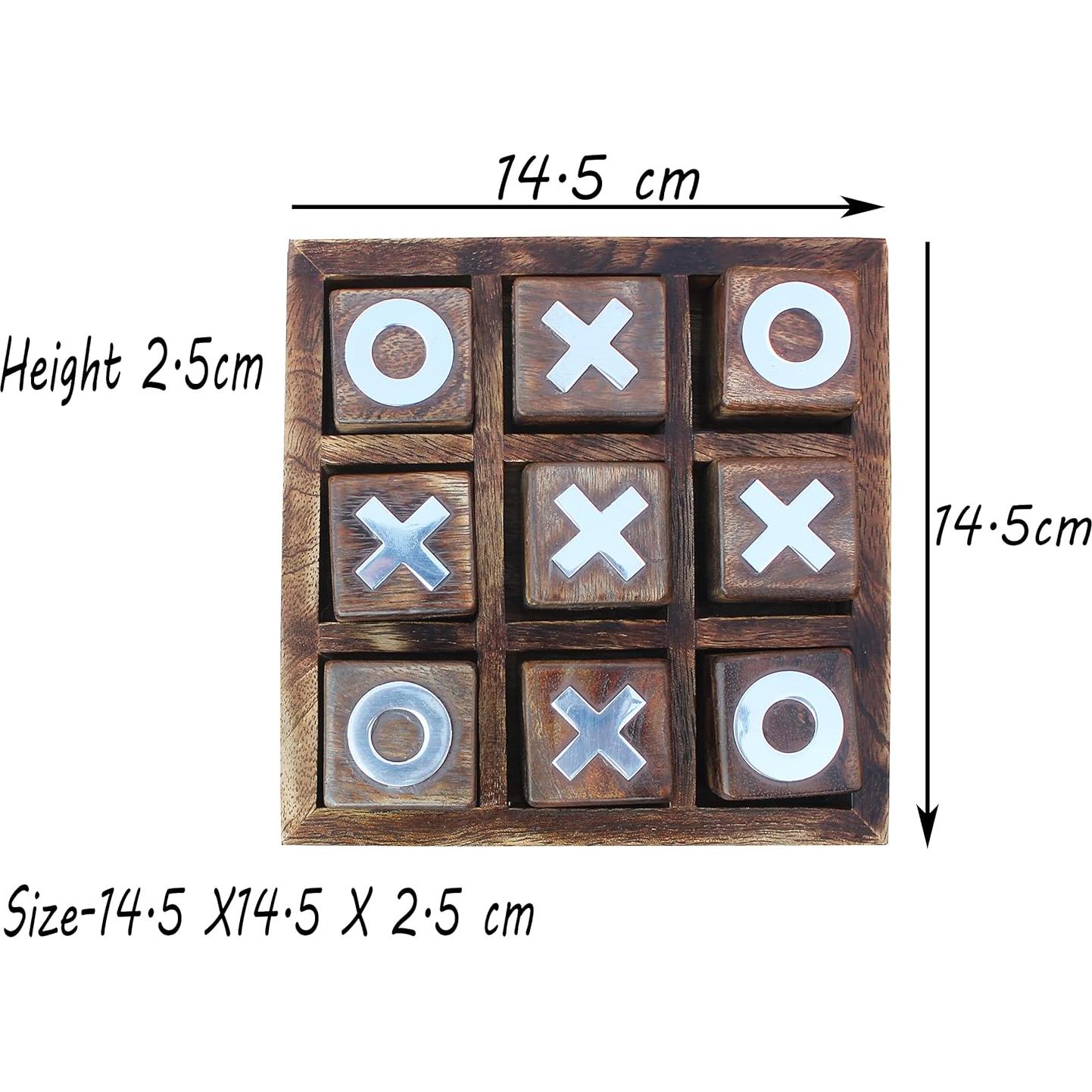 Juego de Tres en Raya de Madera Quemada | Decoración y Diversión
