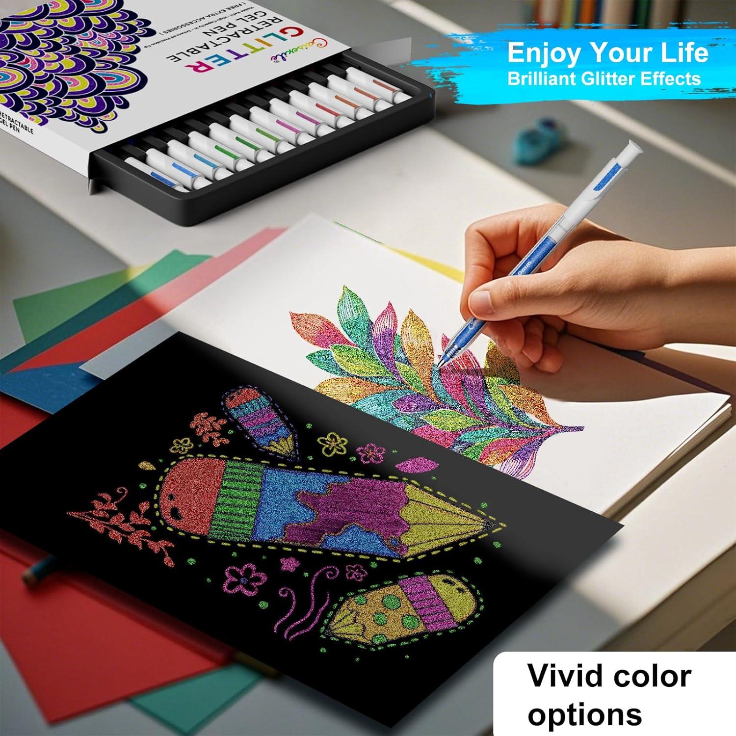 Set de 12 Bolígrafos de Gel Brillantes CAISEXILE - Escritura Suave