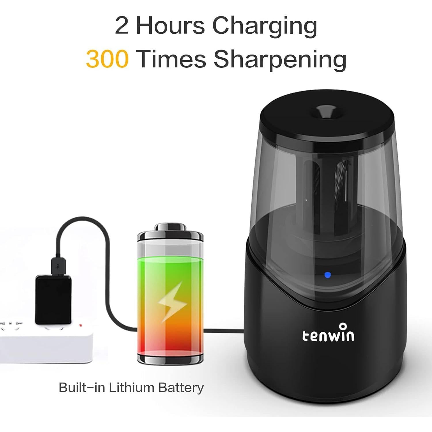 Sacapuntas Eléctrico Recargable Tihoo con Cuchilla Duradera