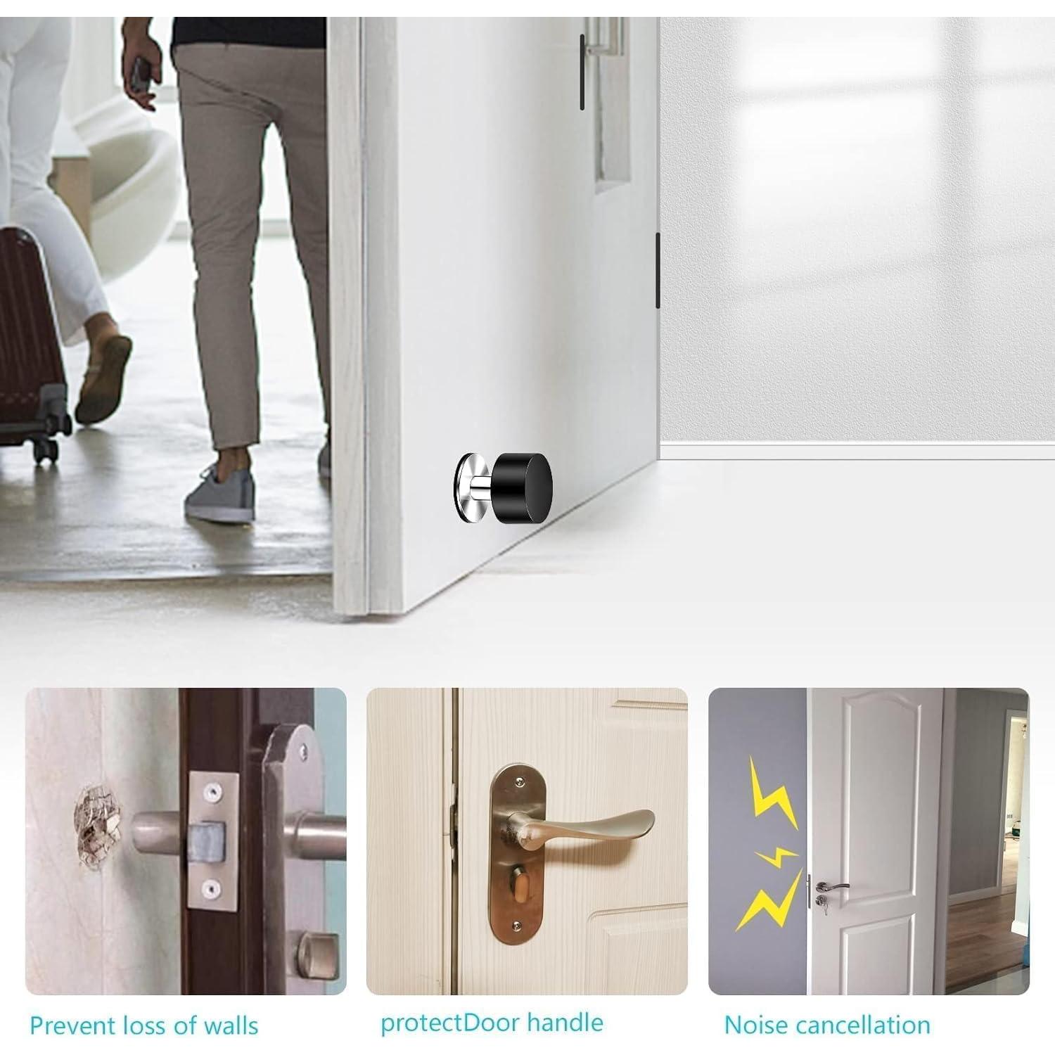 Topes de puerta autoadhesivos THYBDB 2PC 4.2cm negro