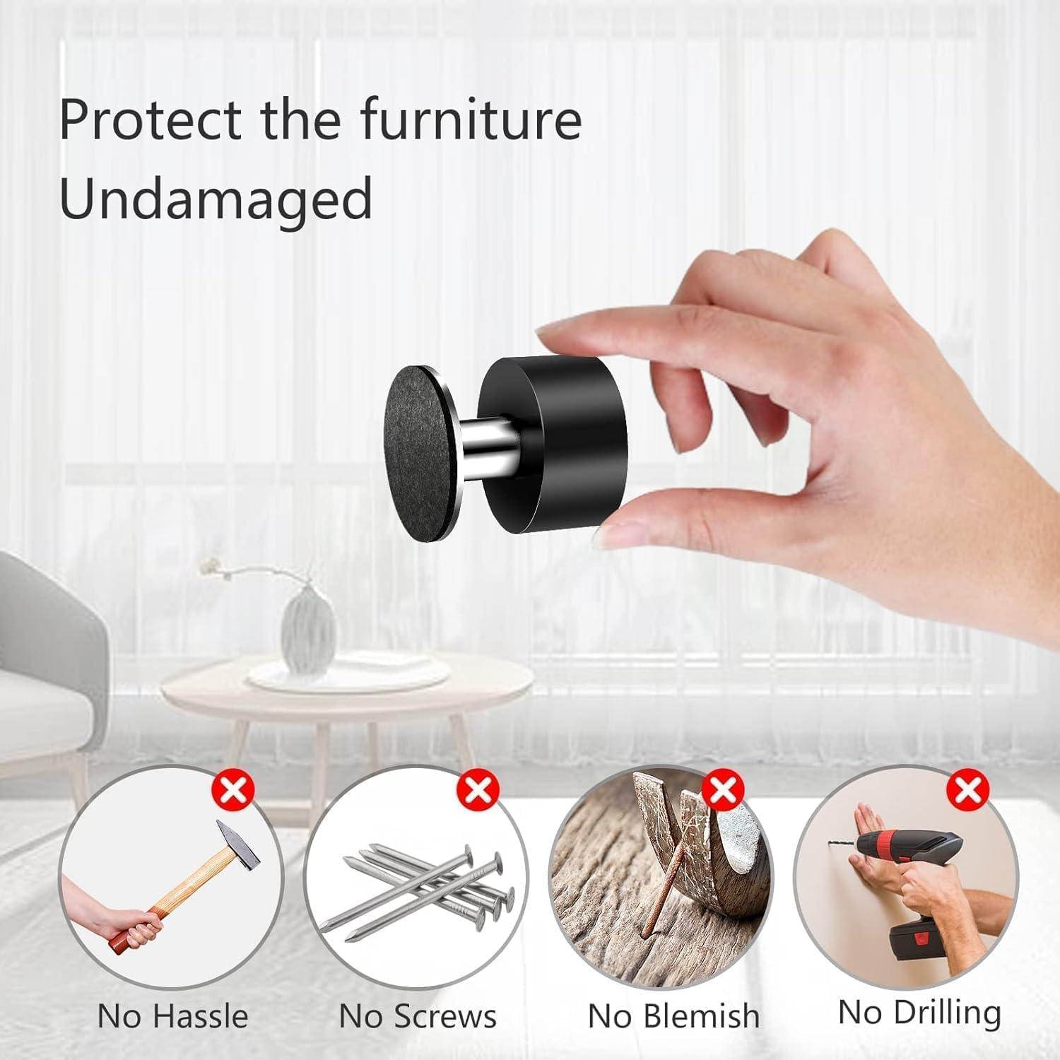 Topes de puerta autoadhesivos THYBDB 2PC 4.2cm negro