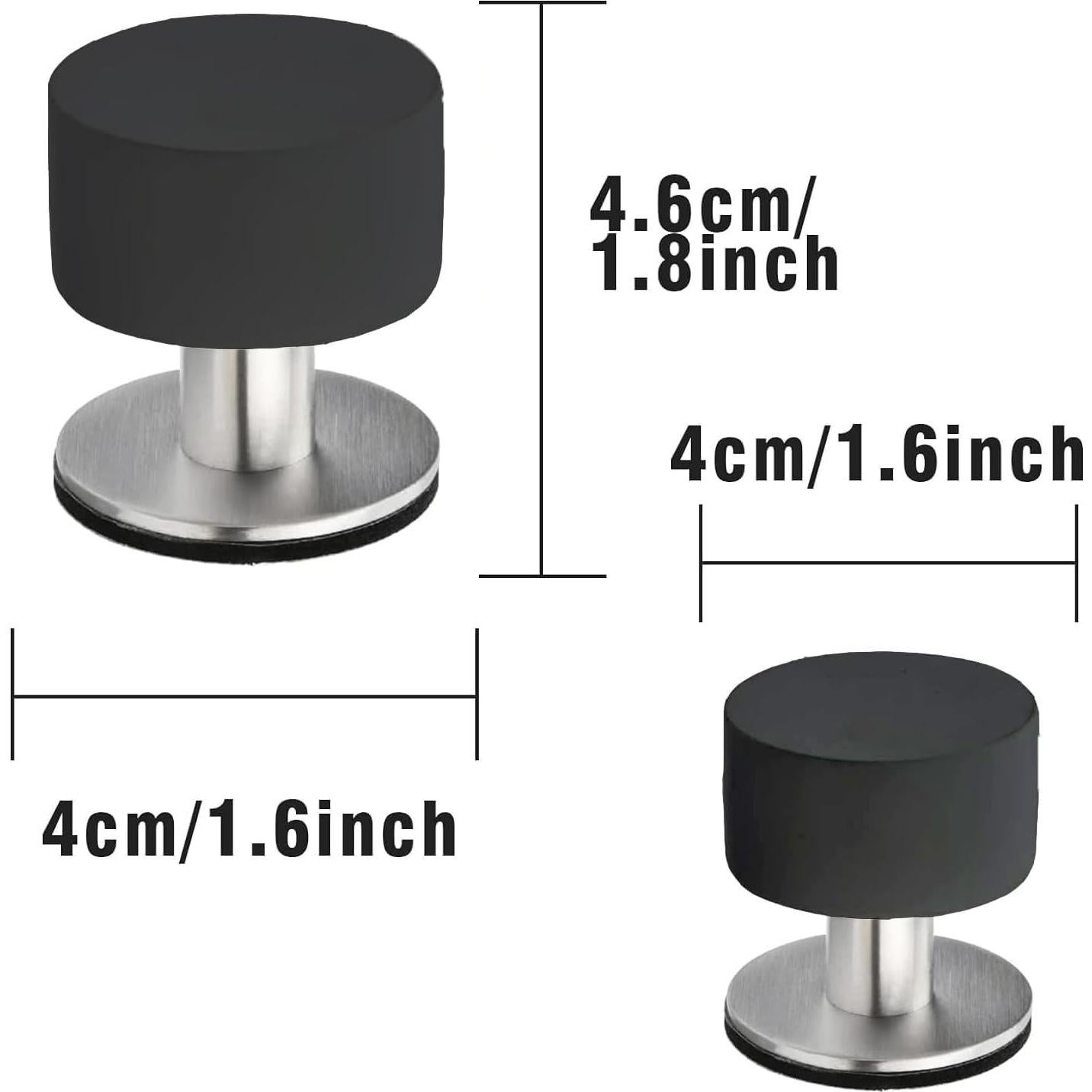 Topes de puerta autoadhesivos THYBDB 2PC 4.2cm negro