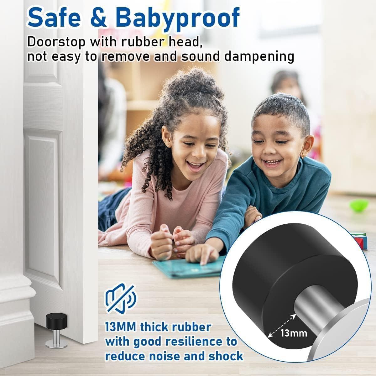 Topes de puerta autoadhesivos THYBDB 2PC 4.2cm negro