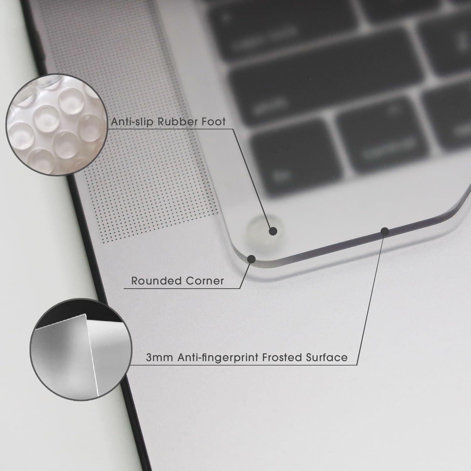 Elevador de Teclado Kado Acrílico Negro Esmerilado 3mm para MacBook