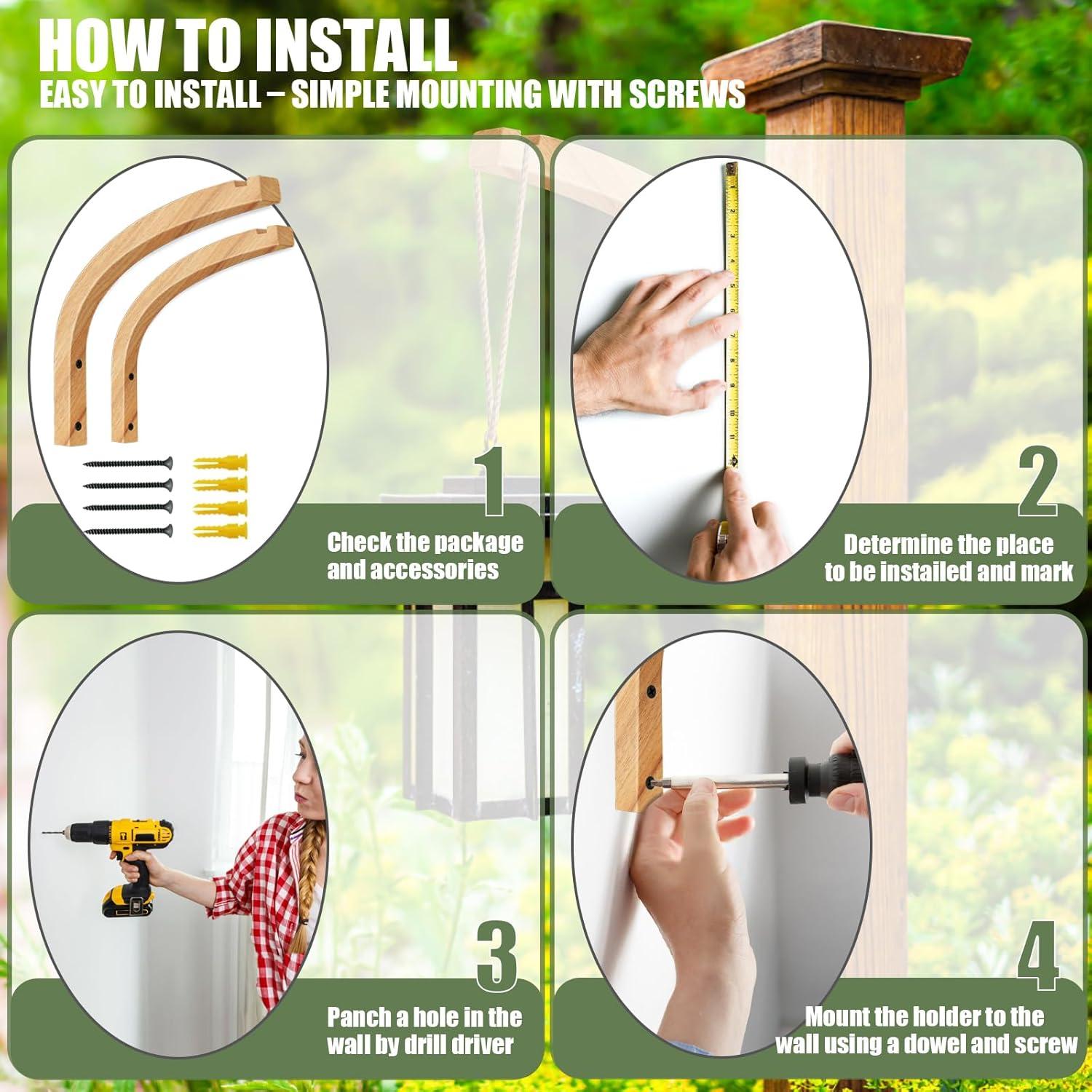 Soporte para Plantas de Madera HCDHAKN 2 Pcs 22 cm