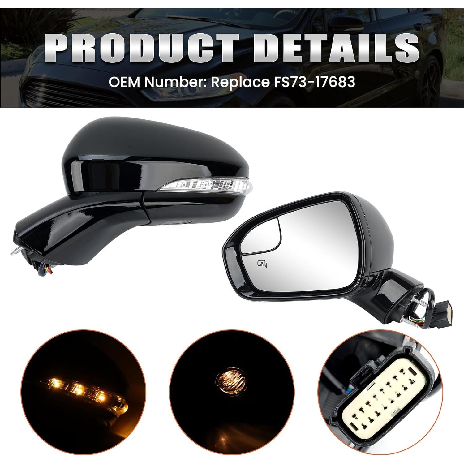 Espejo Lateral Izquierdo VANLOGY Ford Fusion 2016-2022 Calentado