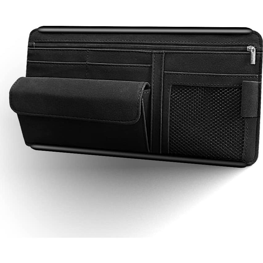 Organizador de Visera de Coche JEYODA en Cuero Suede Negro