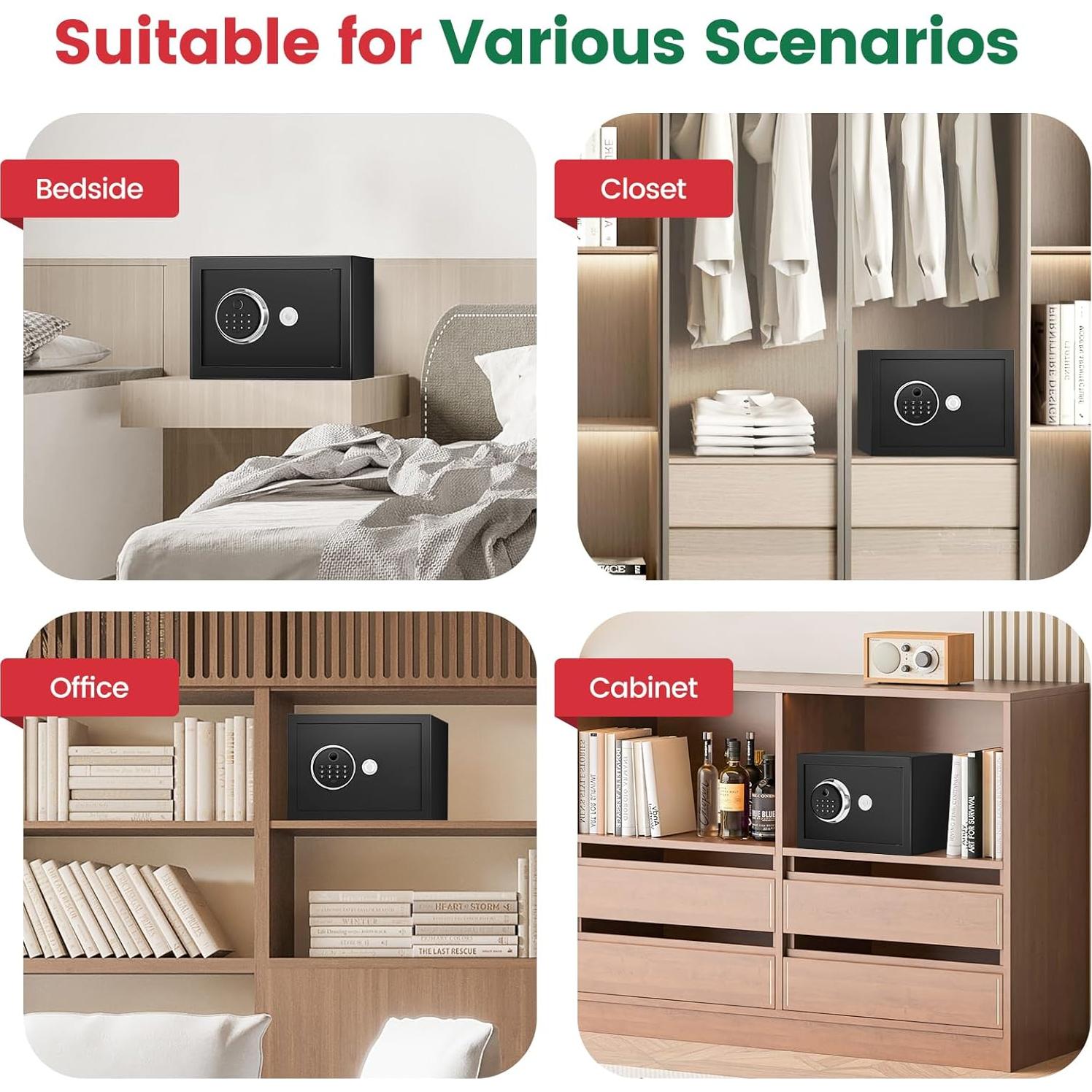 Caja Fuerte Biométrica Thmosz 1.2 Pies Cúbicos a Prueba de Fuego