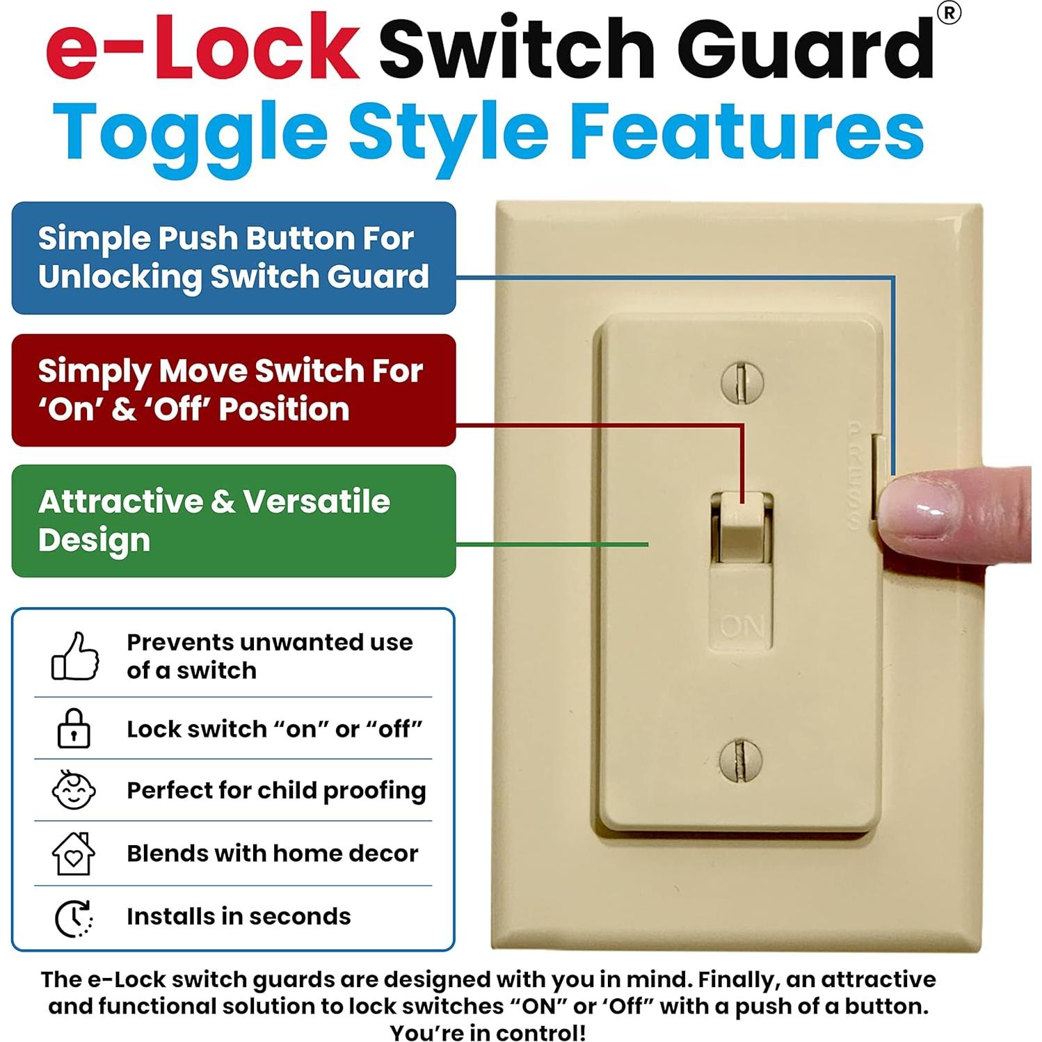 Protector de Interruptor E-LOCK SG-102 Marfil 1 Cuenta