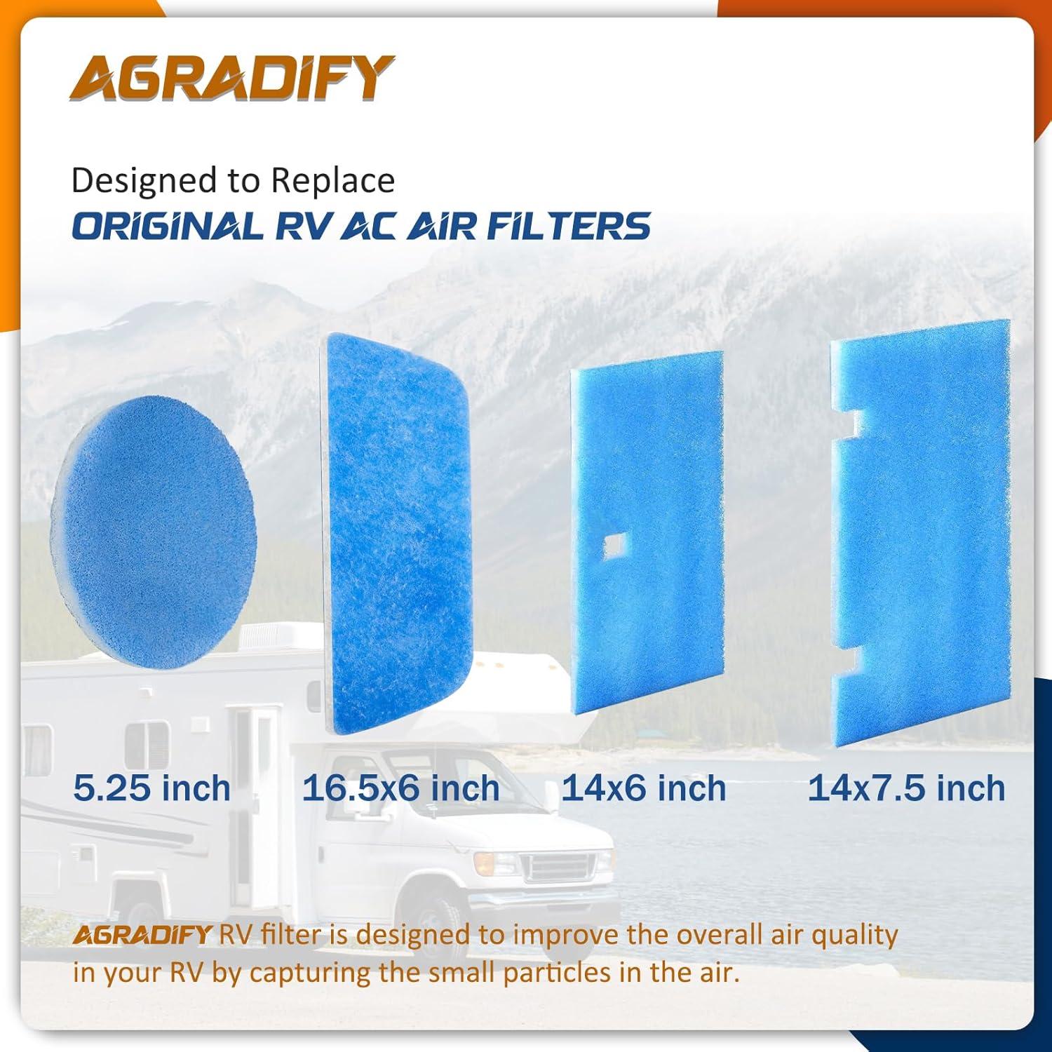 Paquete de 6 Filtros de Aire MERV 8 AGradify 15.24 x 41.91 cm