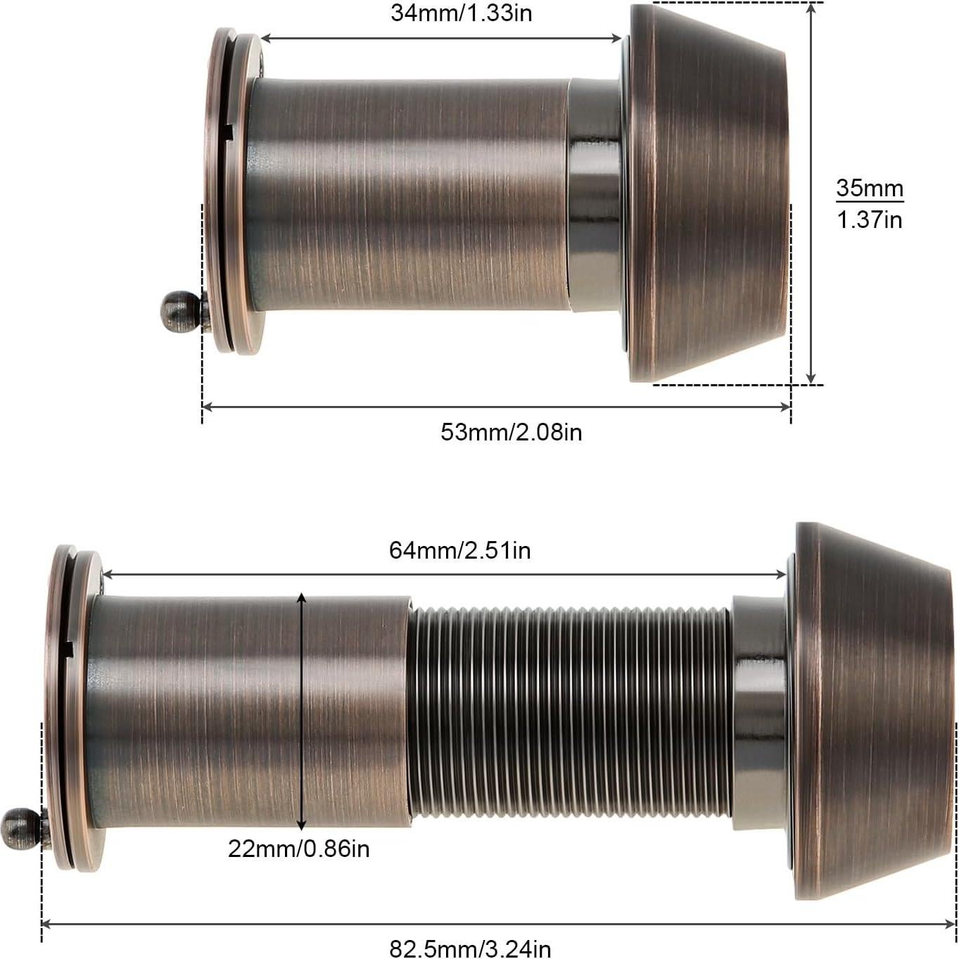 Mirilla de Puerta Latón Sólido 220 Grados Bronce Aceitado