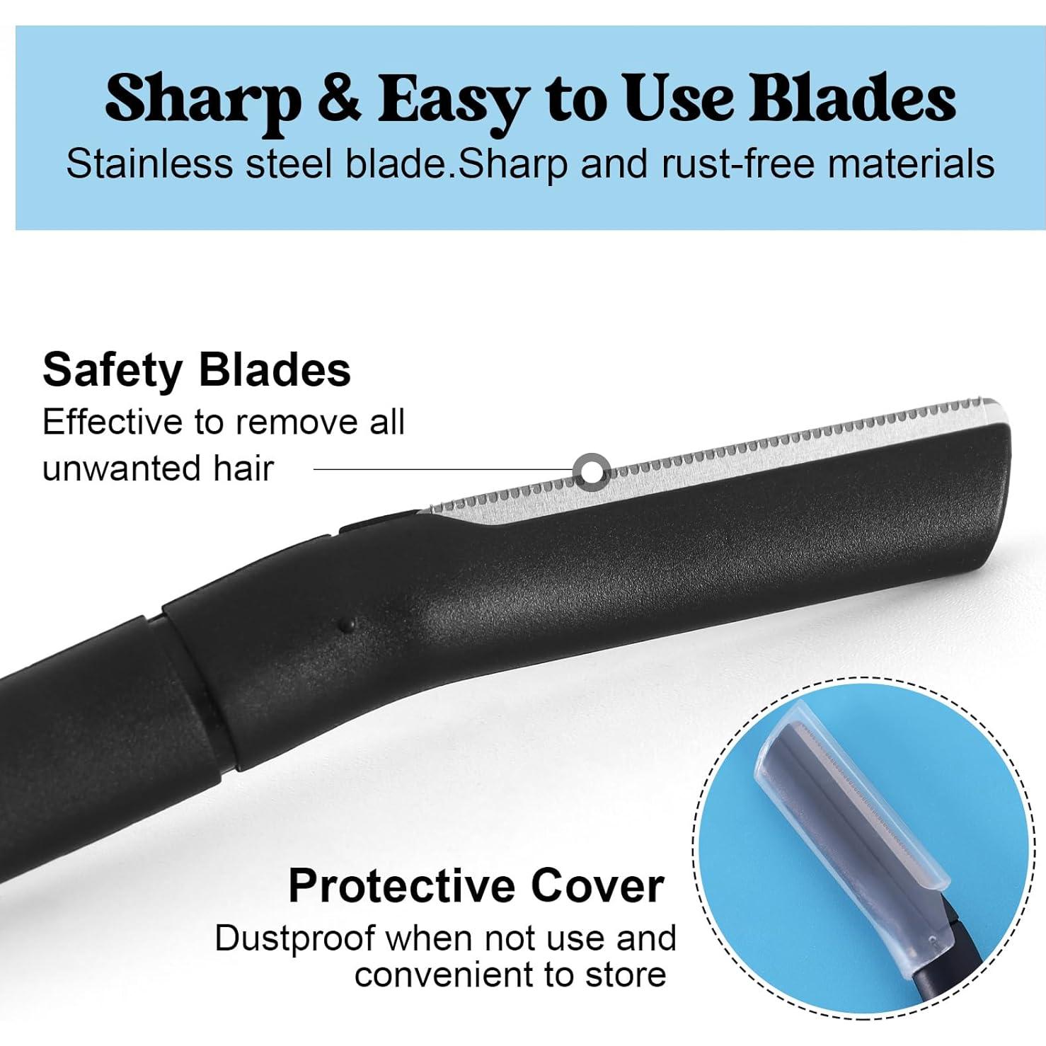 Juego de 6 Cuchillas para Cejas HFATMOS - Afeitadora Facial Negra