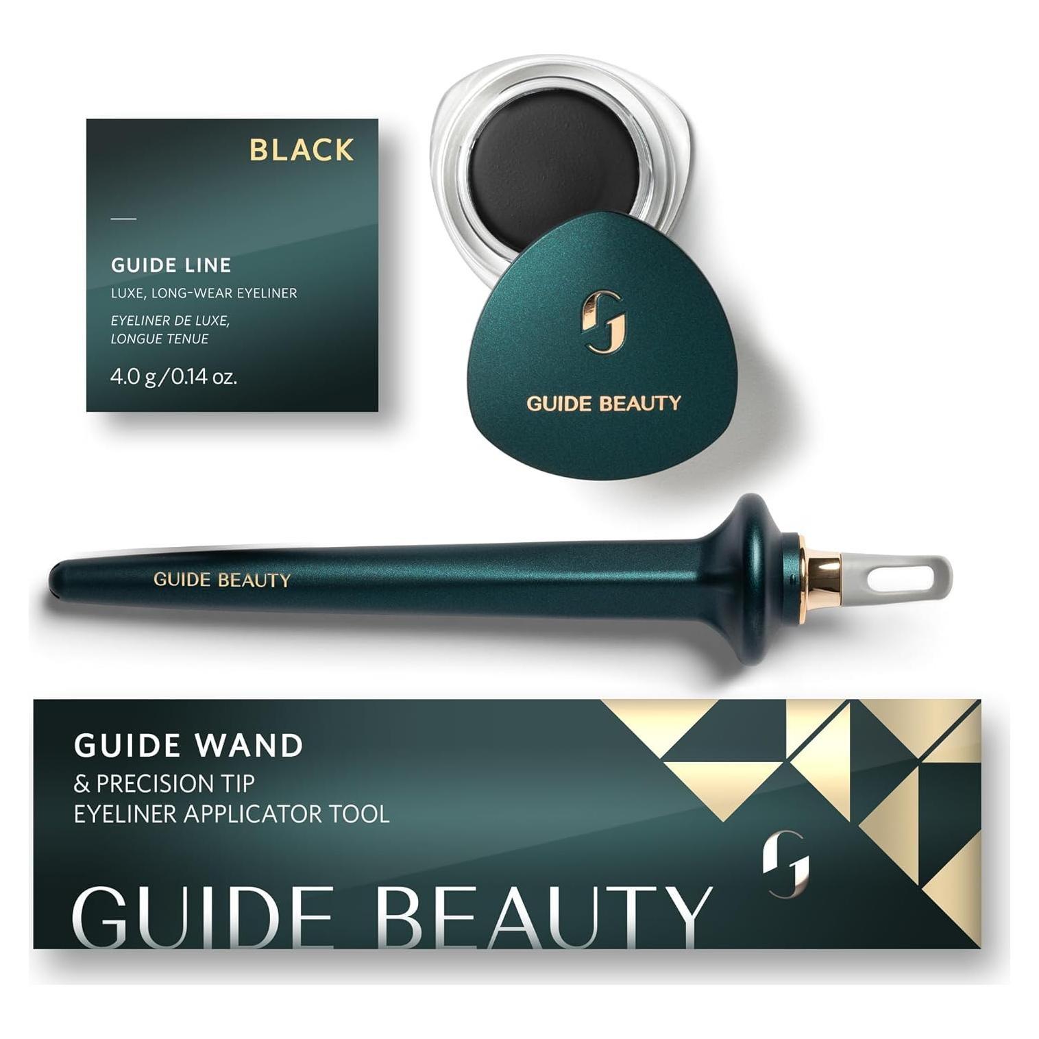 Dúo de Delineador GUIDE Beauty Negro con Varita y Crema Luxe