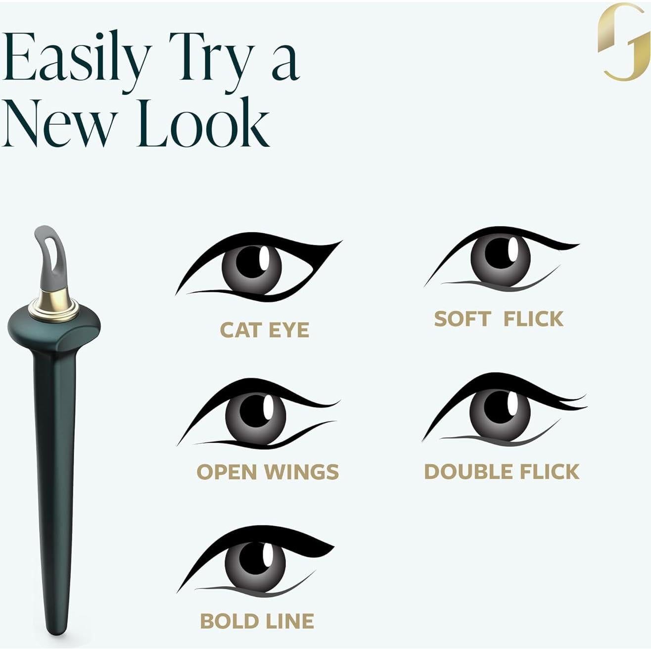 Dúo de Delineador GUIDE Beauty Negro con Varita y Crema Luxe