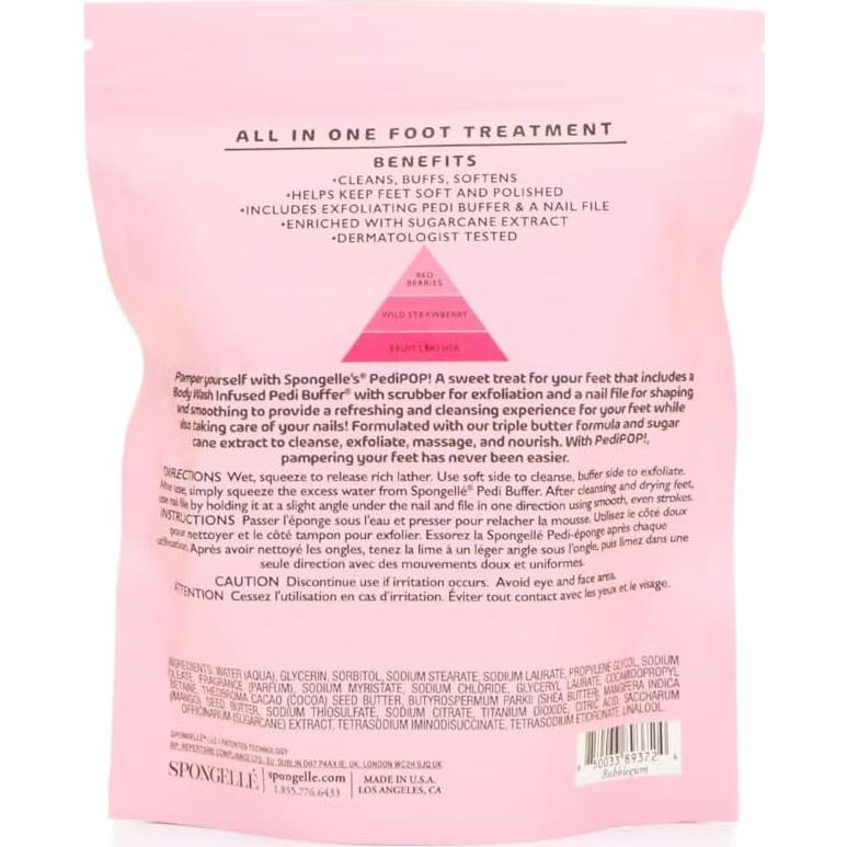 Spongellé Buffer y Lima de Pedicura Todo en Uno - Aroma Chicle