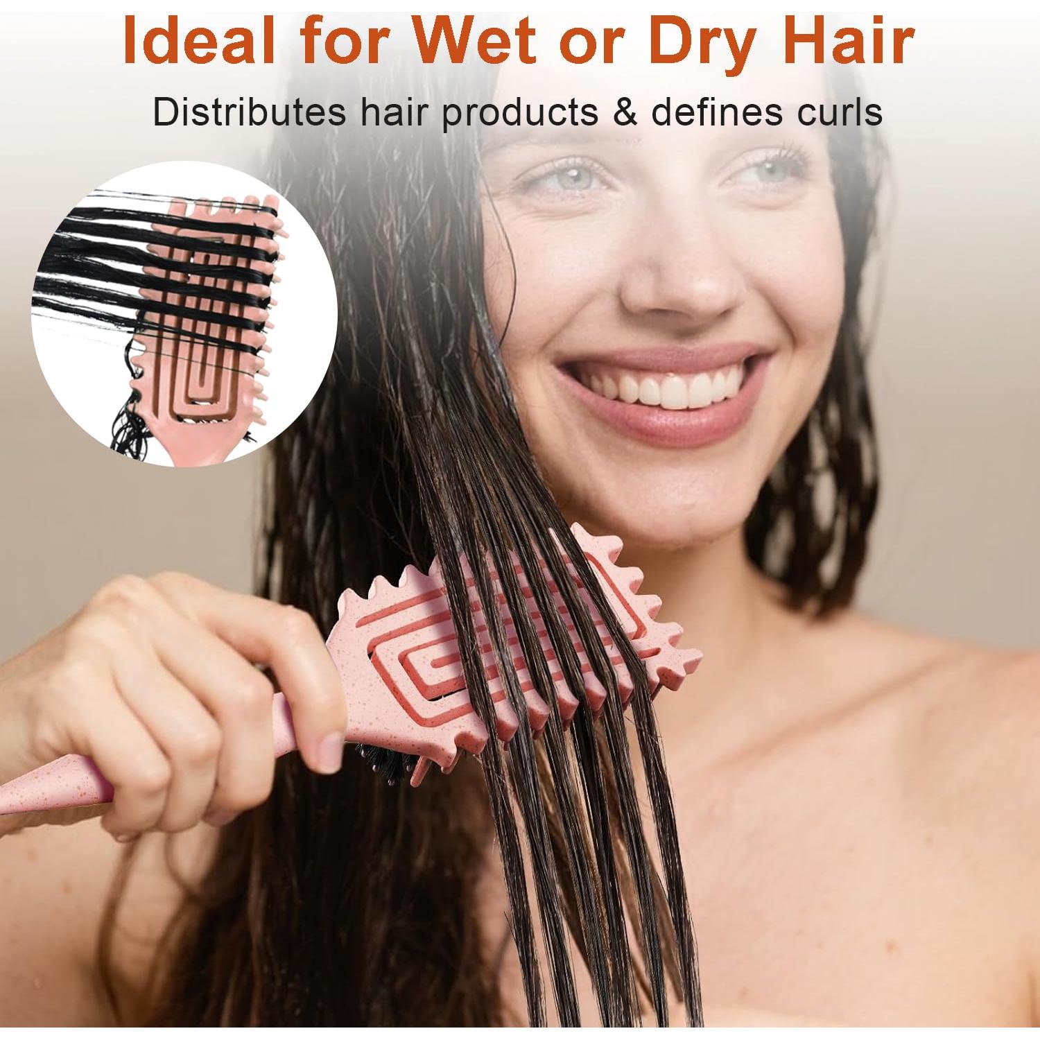 Cepillo Definidor de Rizos Weldilgit Beige - Suave y Desenredante