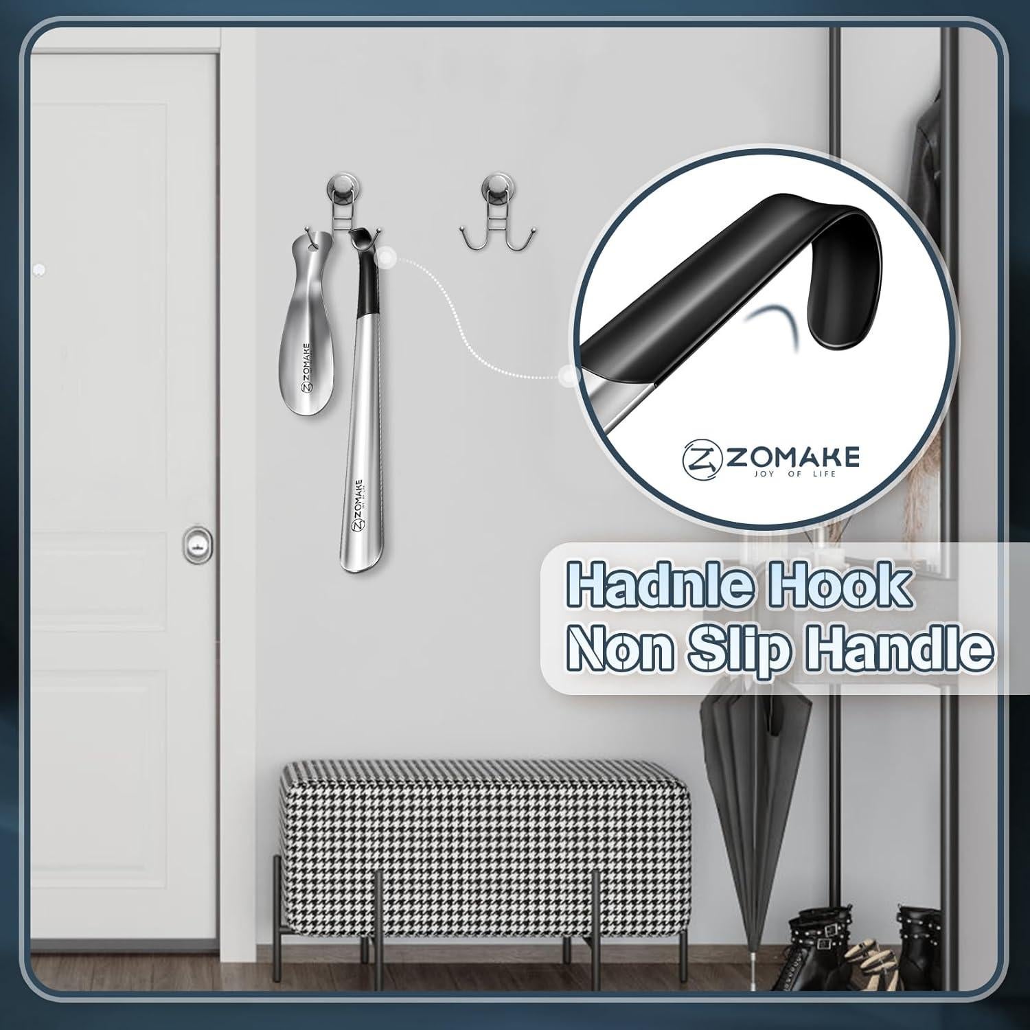 Cuerno de Zapato de Mango Largo ZOMAKE 3 Piezas Acero Inoxidable