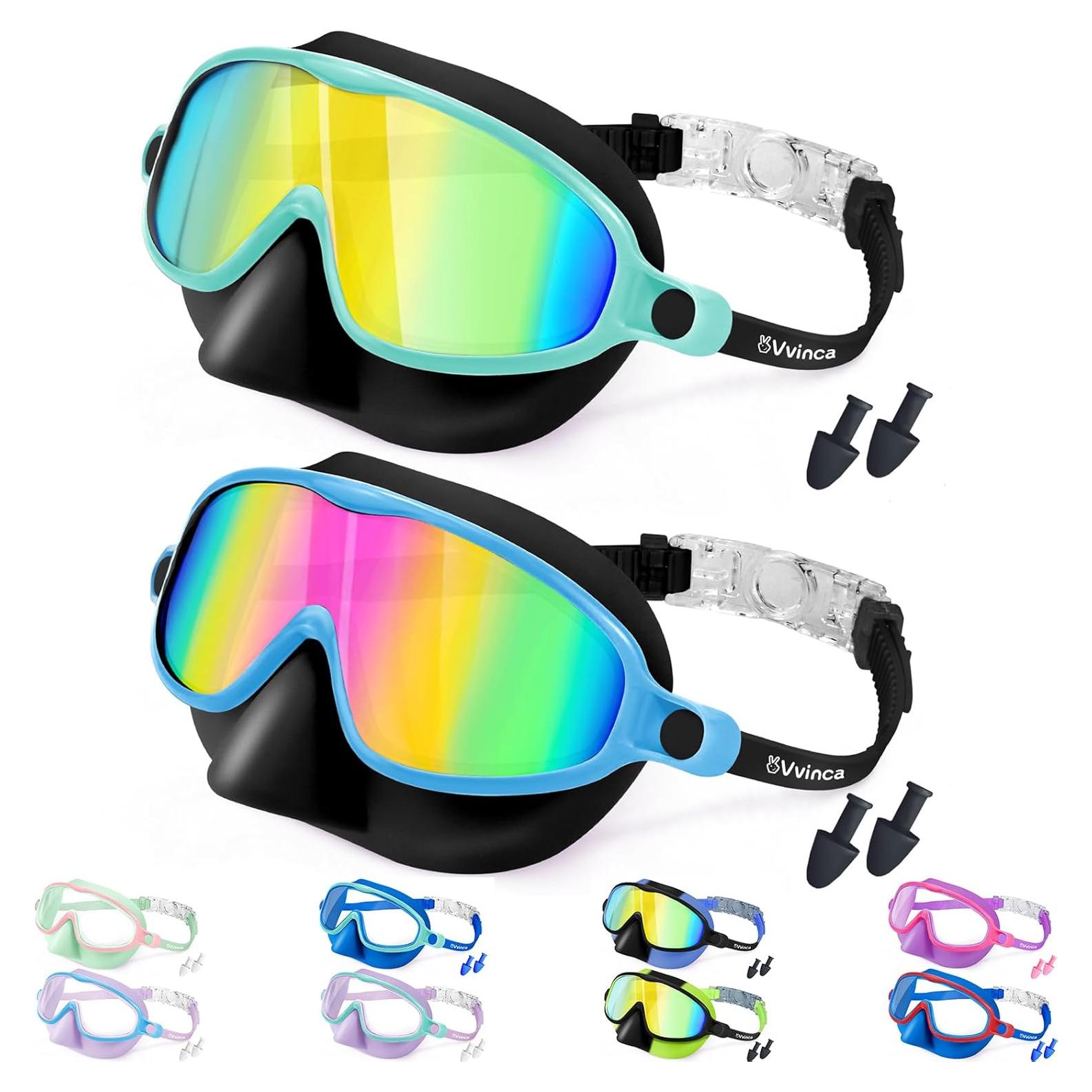 Gafas de natación Vvinca para niños con cubierta de nariz - 2 unidades