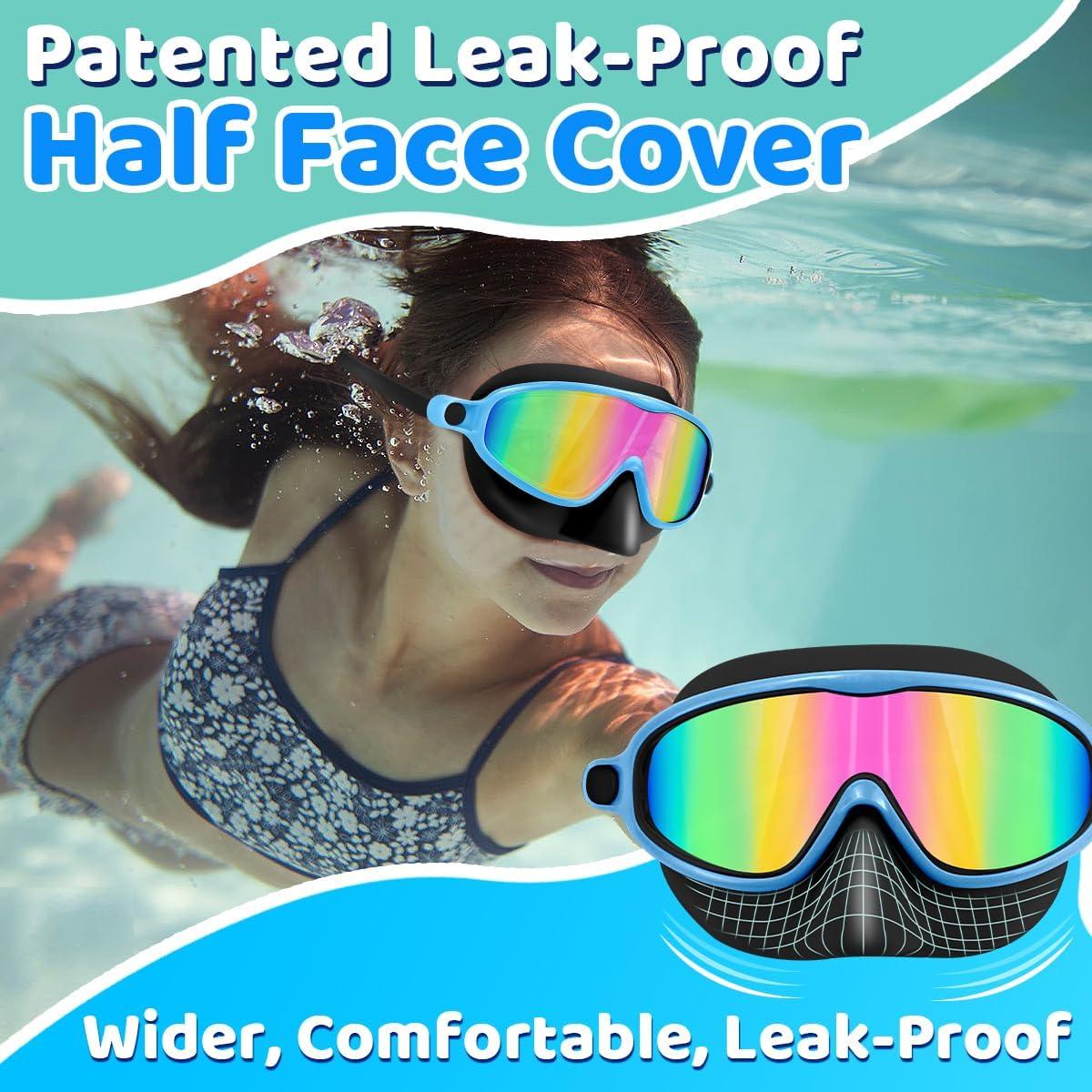 Gafas de natación Vvinca para niños con cubierta de nariz - 2 unidades