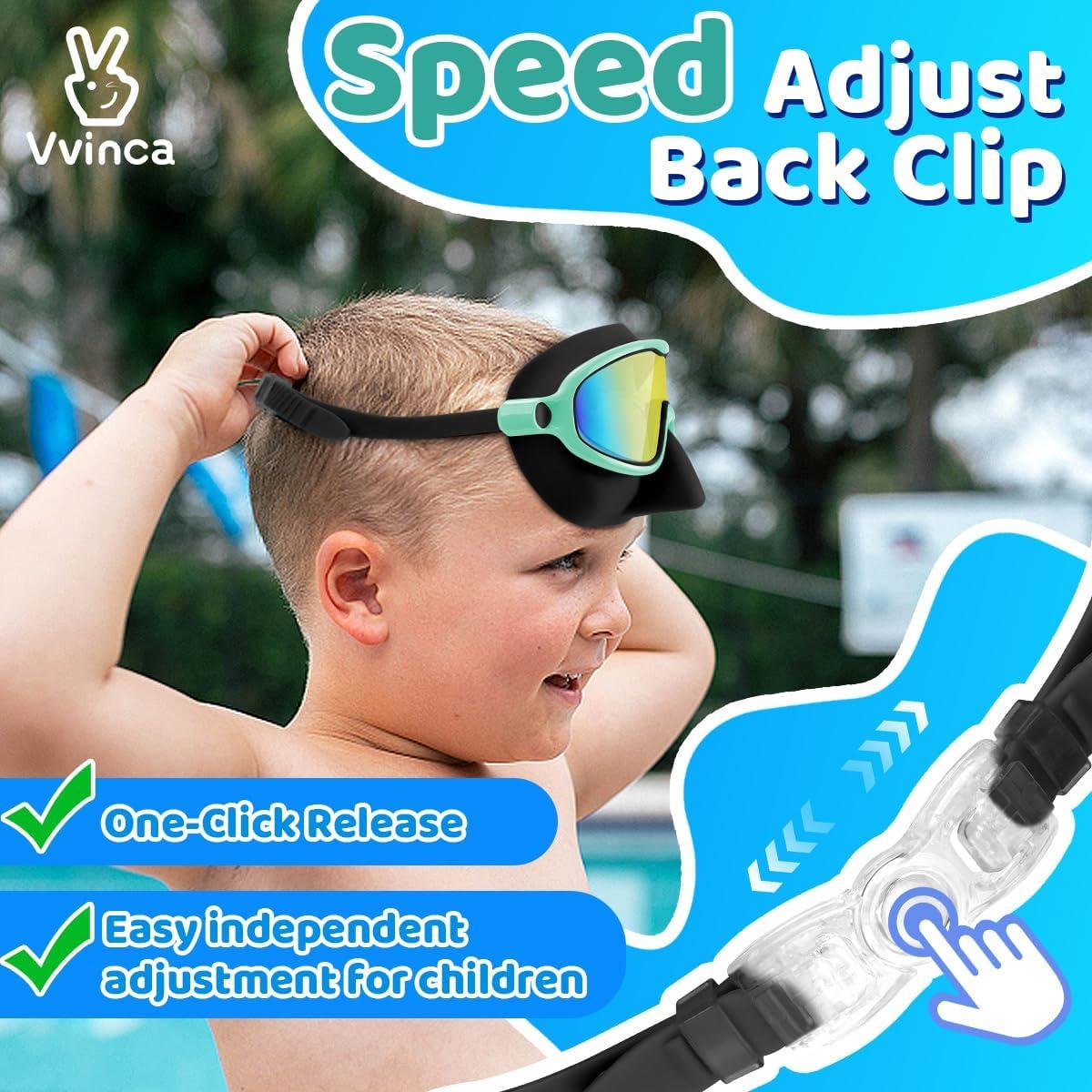 Gafas de natación Vvinca para niños con cubierta de nariz - 2 unidades