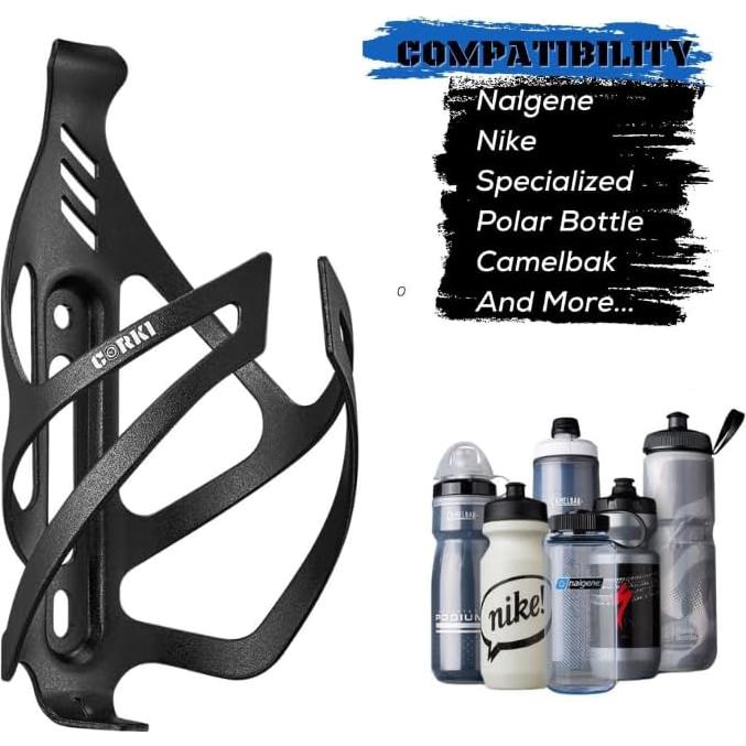 Soporte para Botella de Agua Corki Cycles Aluminio Negro 1L