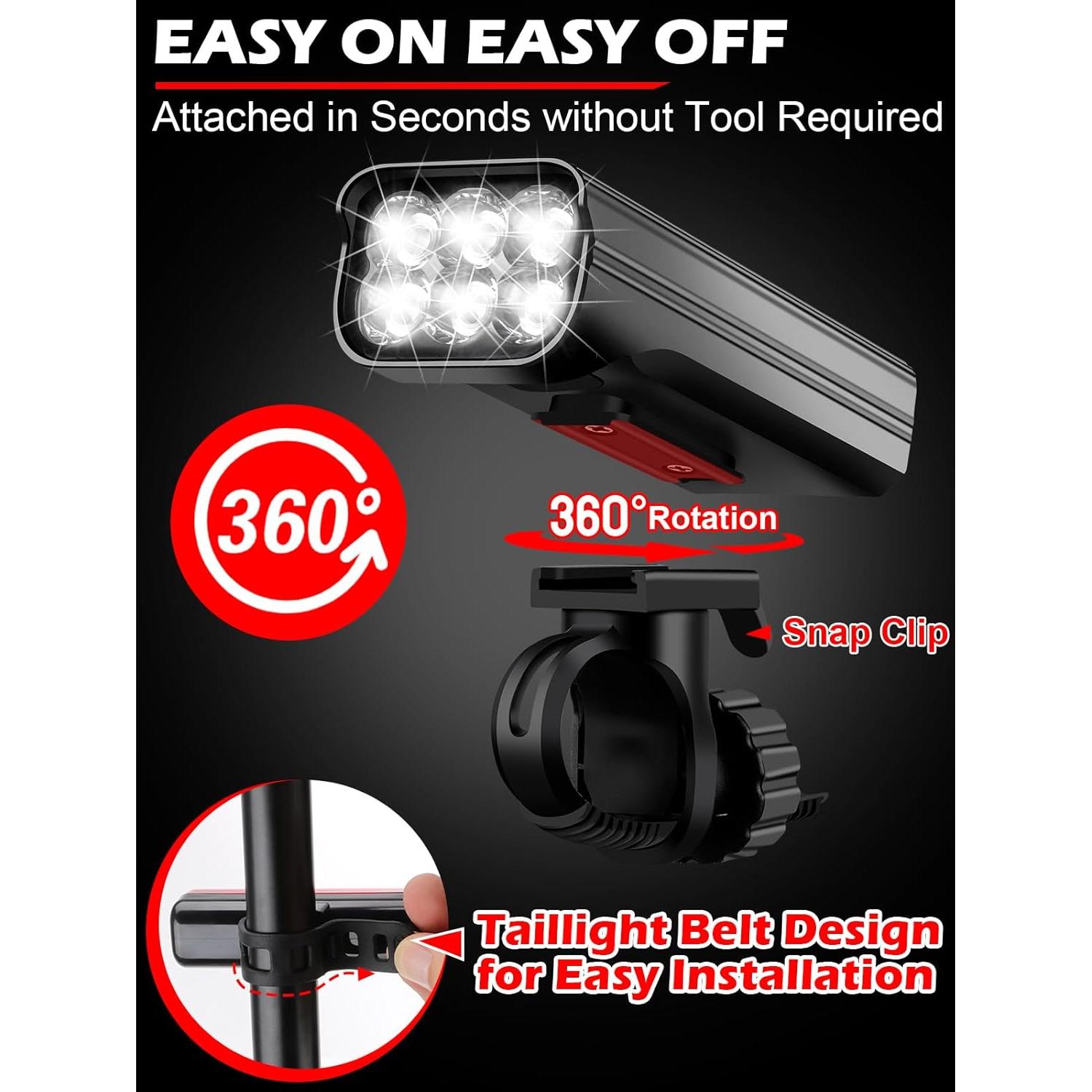 Luces de Bicicleta iKirkLiten KX6A02 9000lm Recargables USB