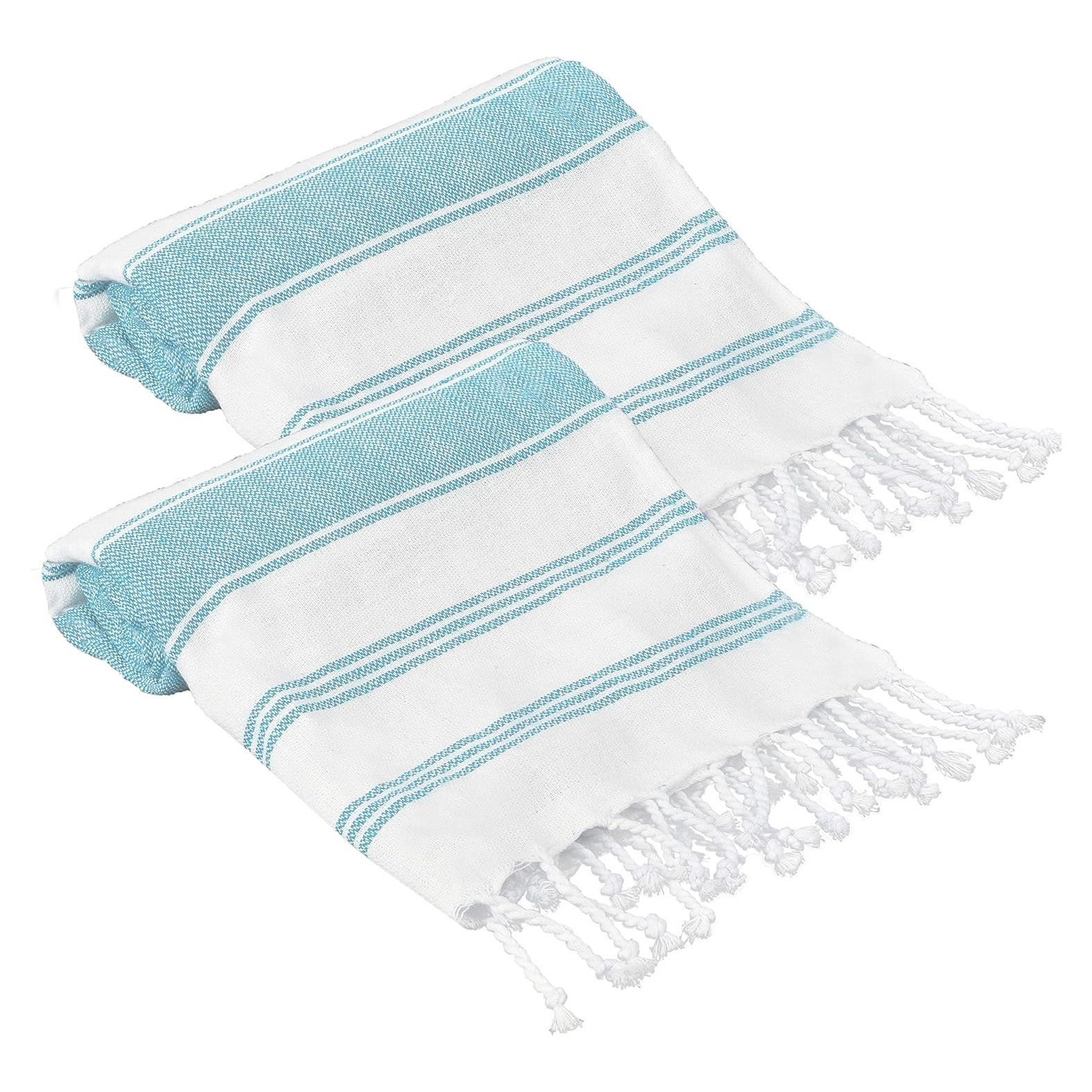 Toalla de Playa Peshtemal Turca GLAMBURG Set de 2 91x180 cm Aqua