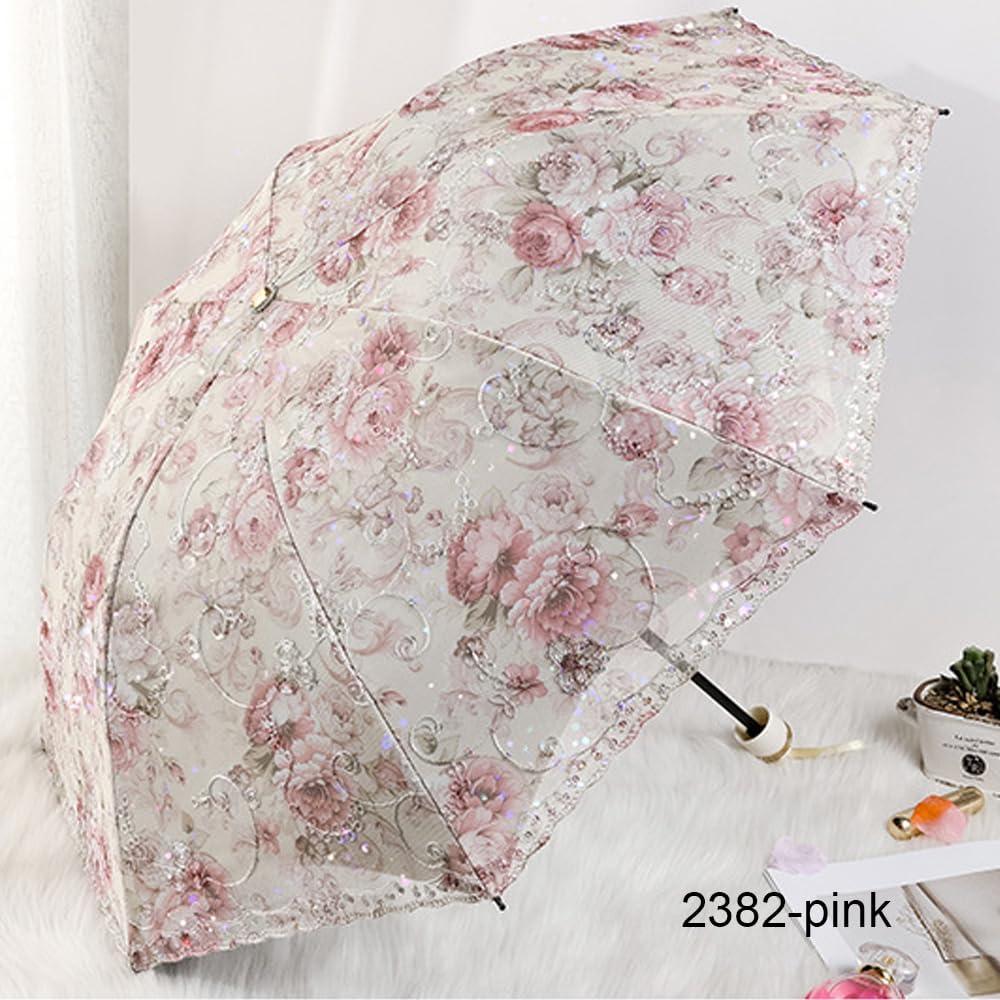 Paraguas Compacto Plegable Aikelai Floral Rosa UV 95%