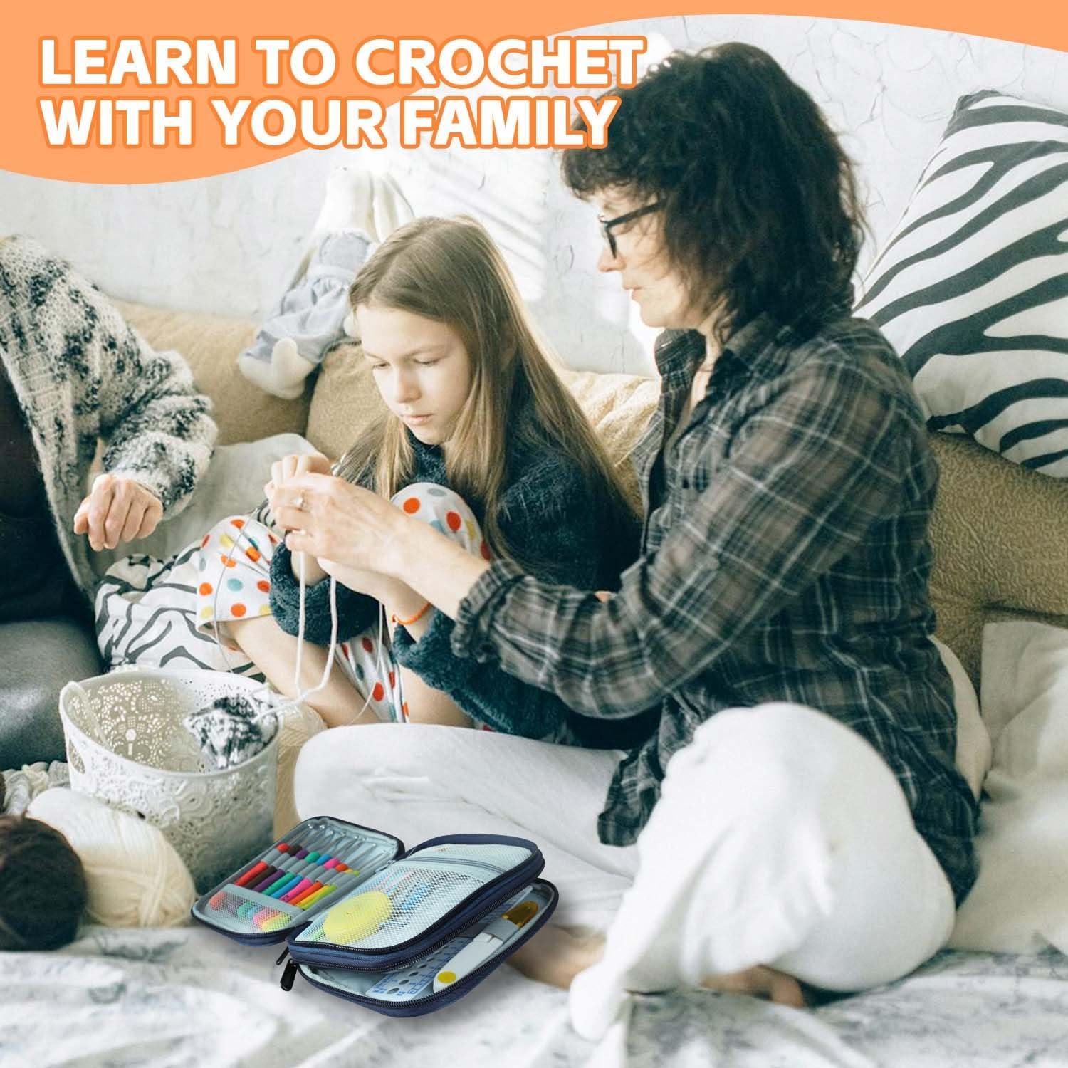 Set de Ganchos de Crochet HATINXIA 85pcs Ergonómicos Azul