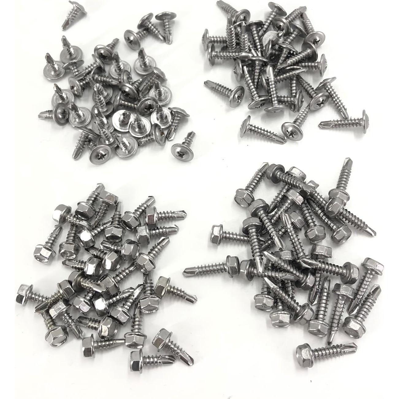 Set de 200 Tornillos Autoperforantes QSJ Acero Inoxidable 410