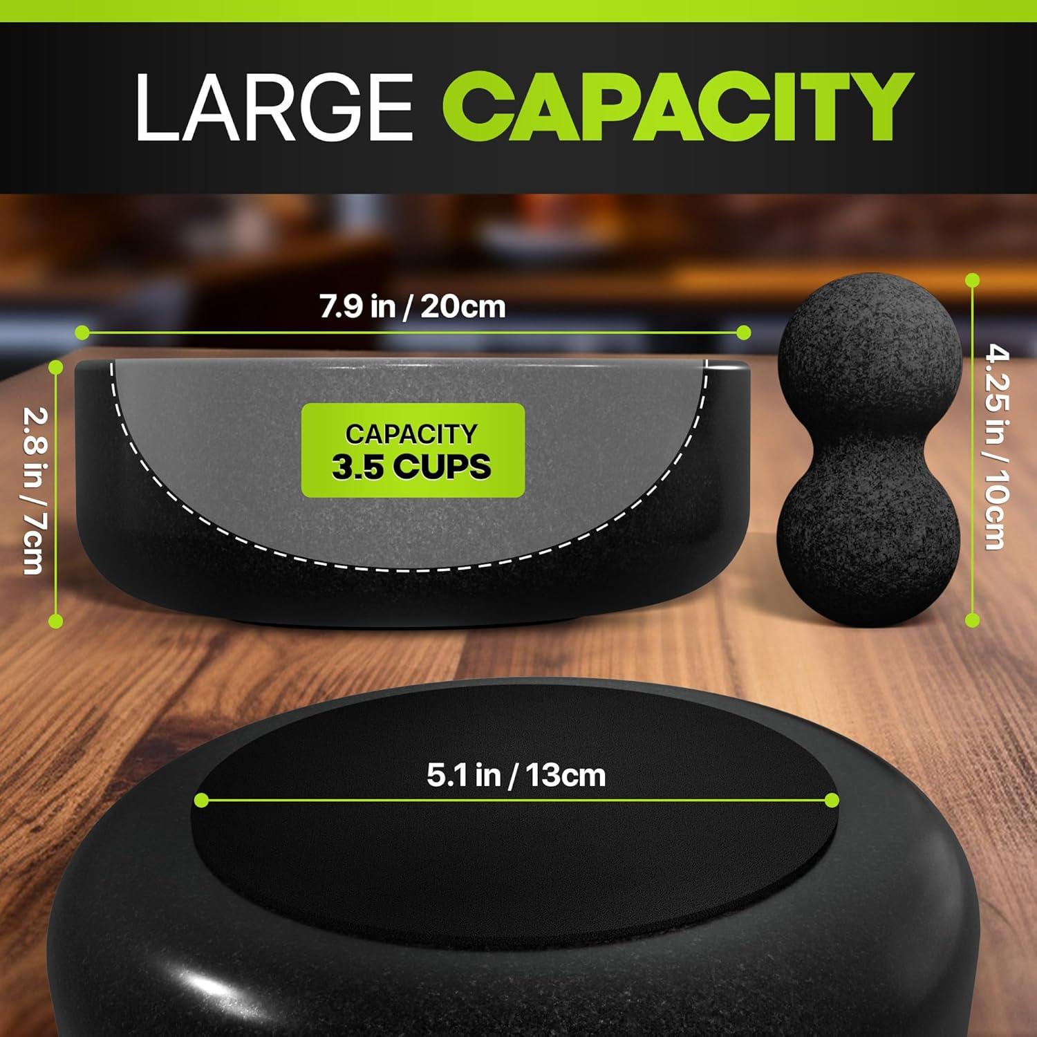 Juego de Mortero y Mano de Granito Umien 20.32 cm - 3.5 Tazas