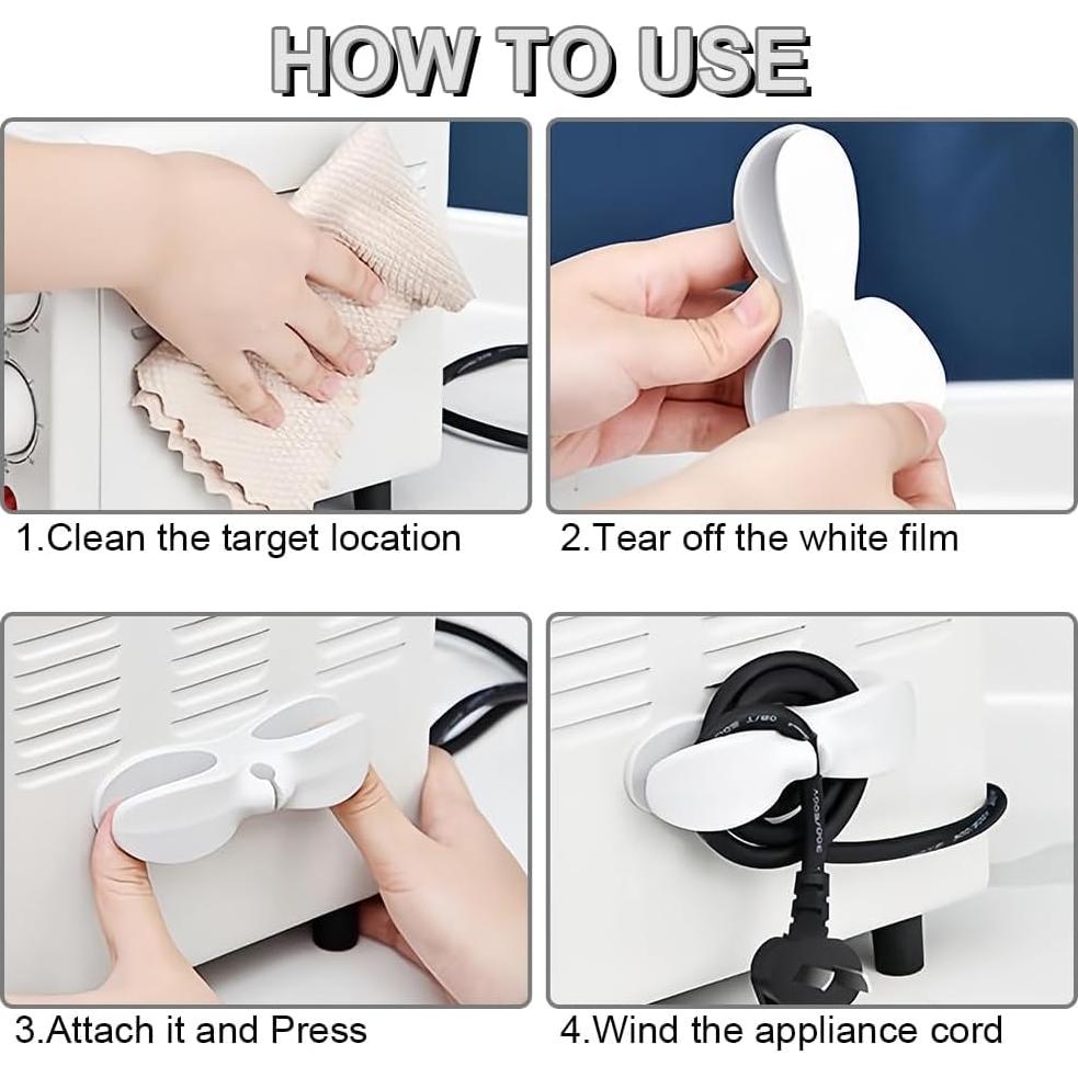 Organizador de Cables Eosraffa 4PCS Adhesivo para Electrodomésticos