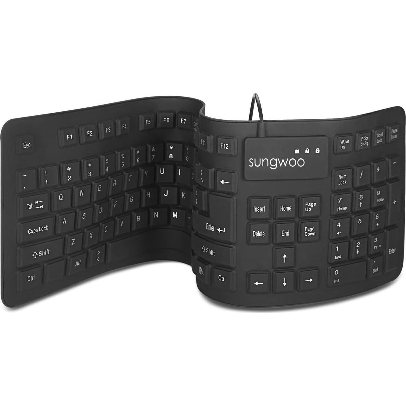 Teclado enrollable de silicona USB a prueba de agua 44.45 cm