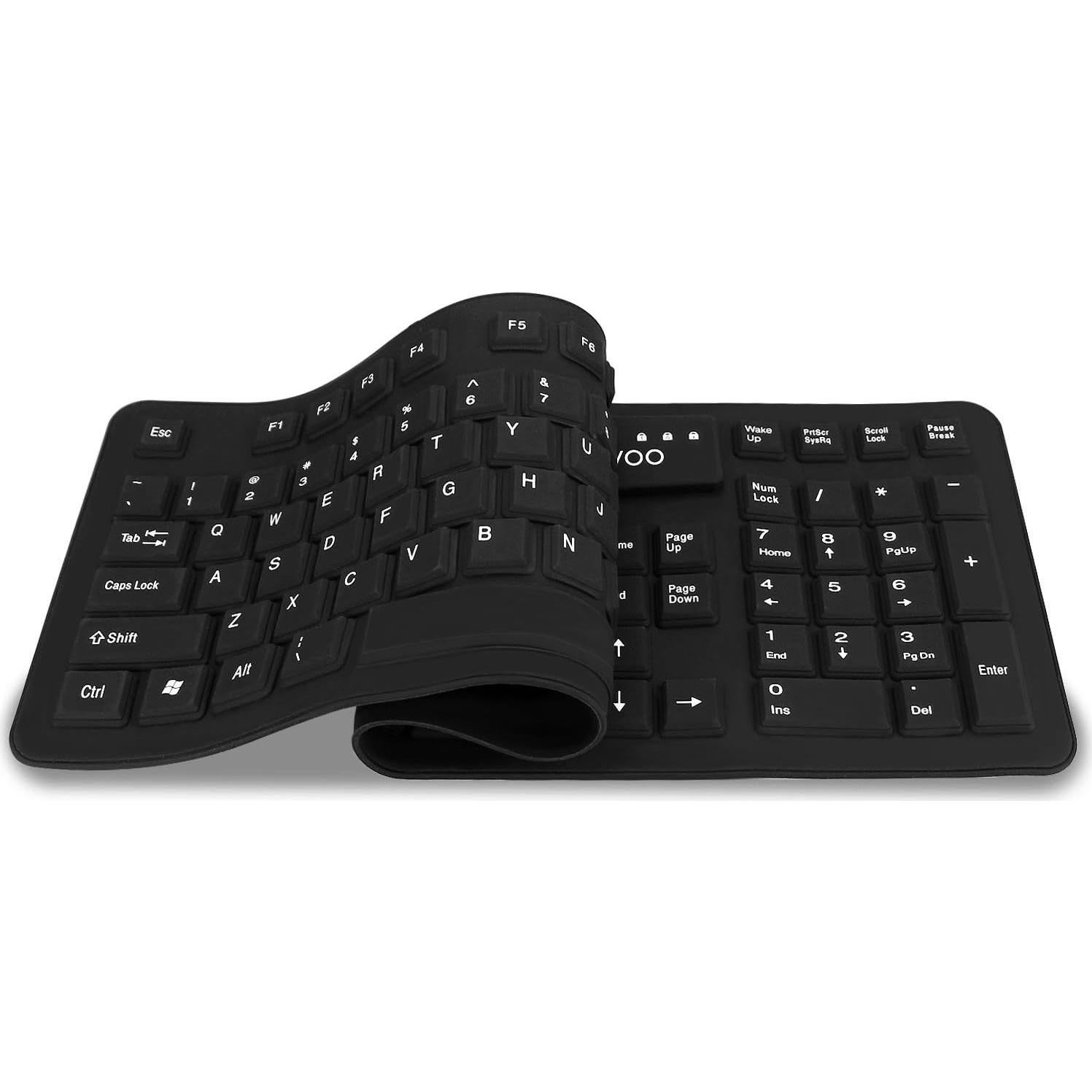 Teclado enrollable de silicona USB a prueba de agua 44.45 cm