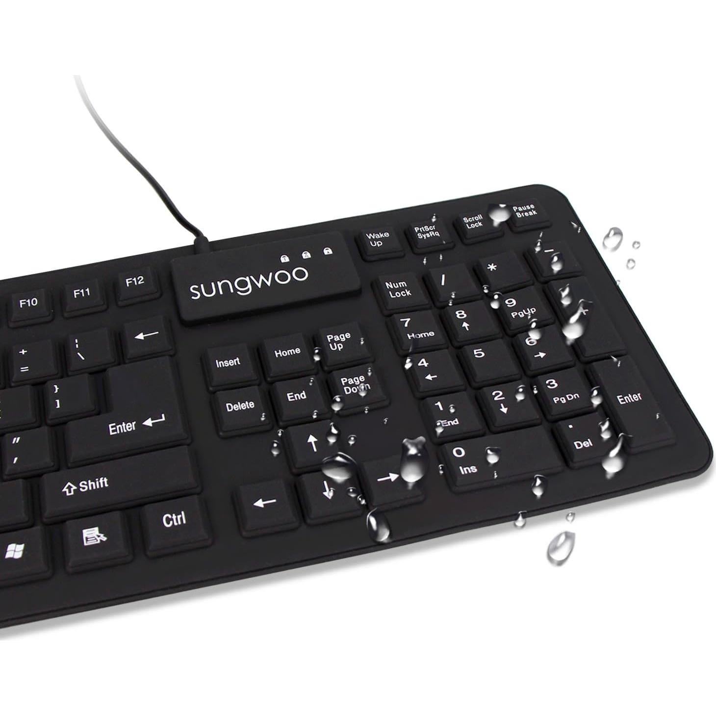 Teclado enrollable de silicona USB a prueba de agua 44.45 cm