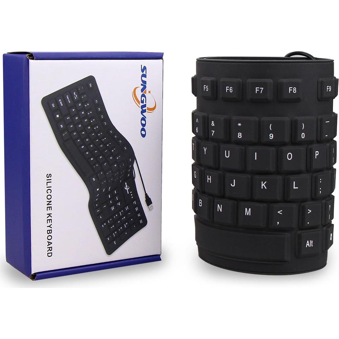 Teclado enrollable de silicona USB a prueba de agua 44.45 cm