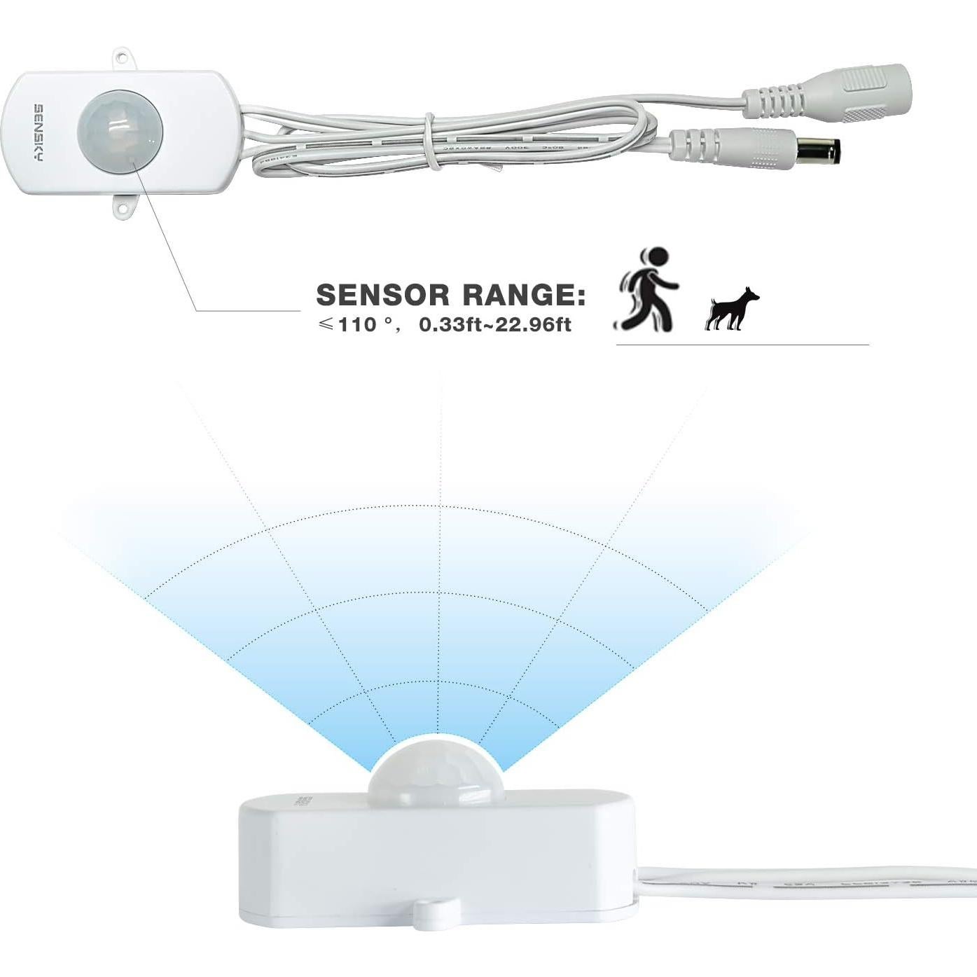 Sensor de Movimiento PIR Sensky BS010WL 12V-24V Ajustable