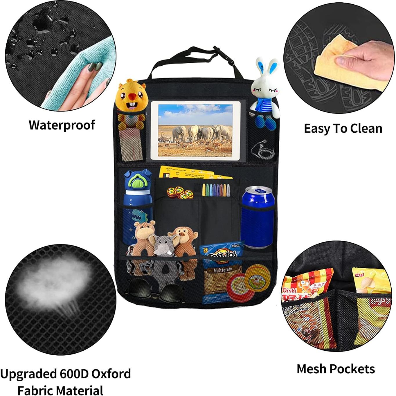 Organizador de Asiento Trasero Ecurfu 10 Compartimentos Negro