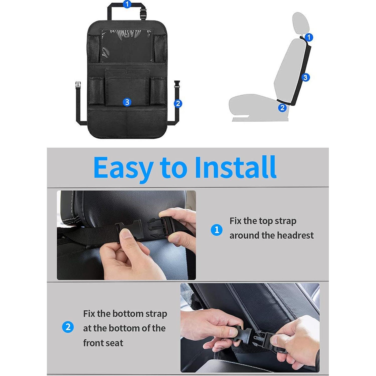 Organizador de Asiento Trasero Ecurfu 10 Compartimentos Negro