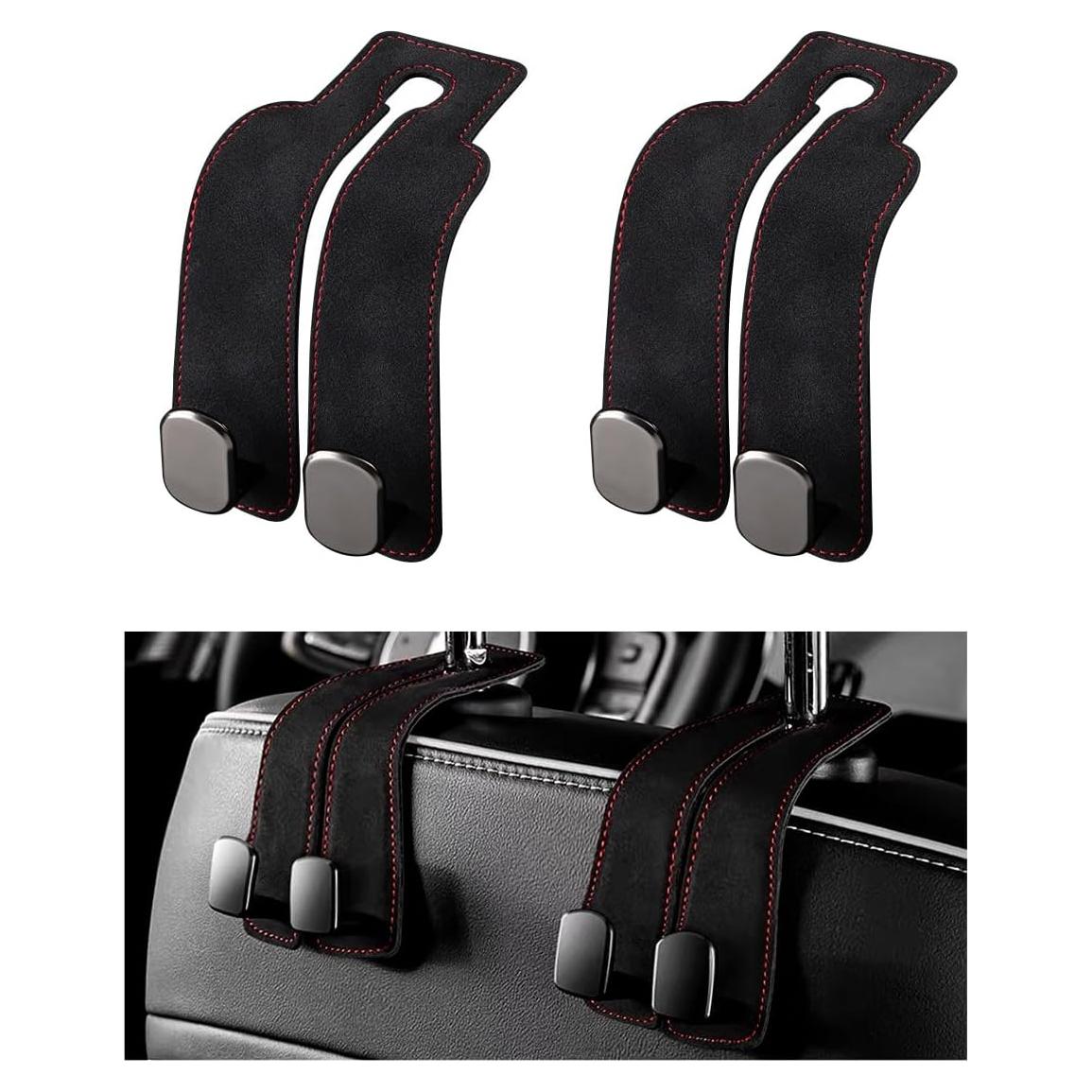 2 Ganchos de Reposacabezas Gasedin para Asiento de Coche Negro