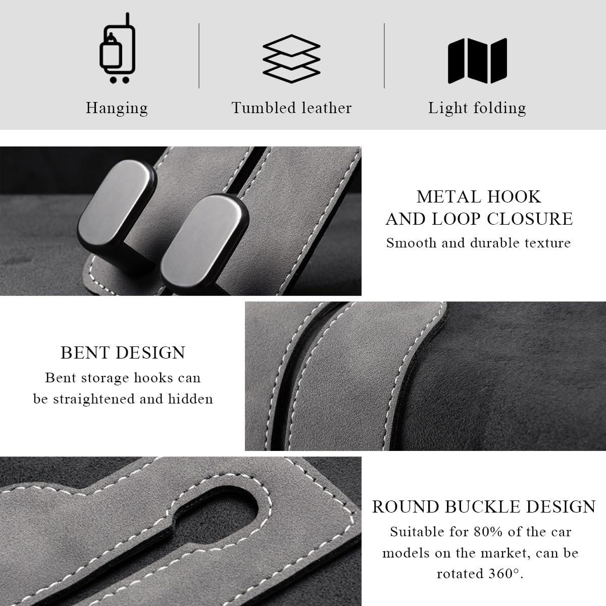 2 Ganchos de Reposacabezas Gasedin para Asiento de Coche Negro