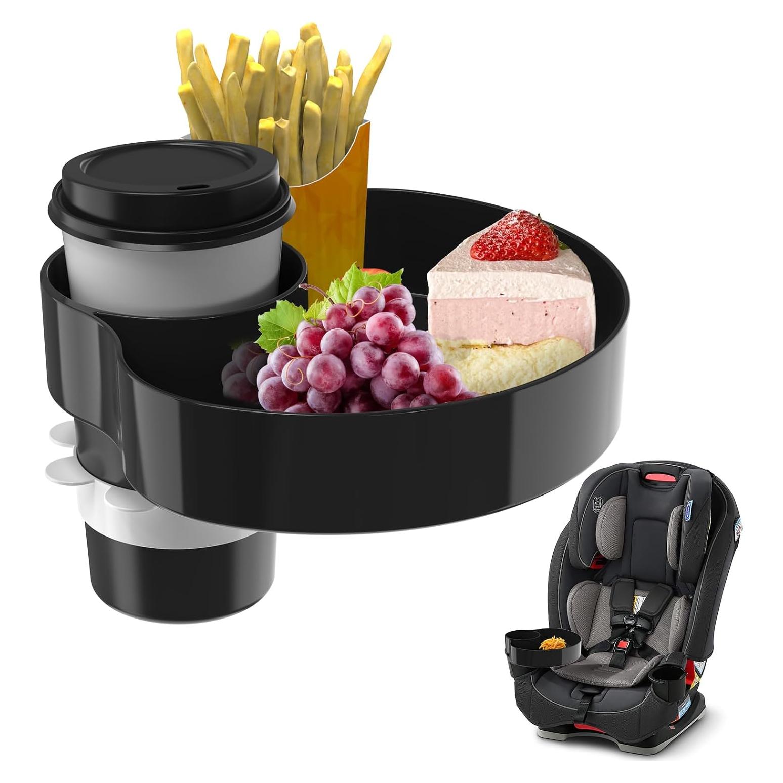 Bandeja para Asiento de Coche SSPONT con Portavasos Negro