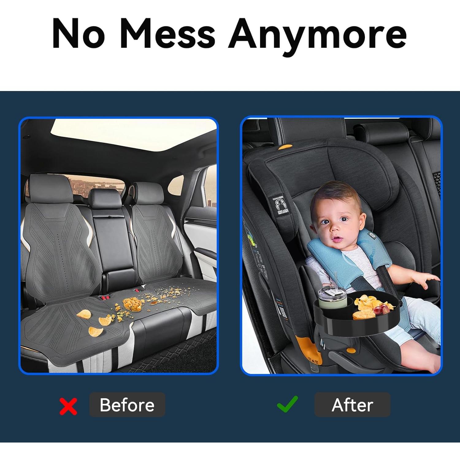 Bandeja para Asiento de Coche SSPONT con Portavasos Negro