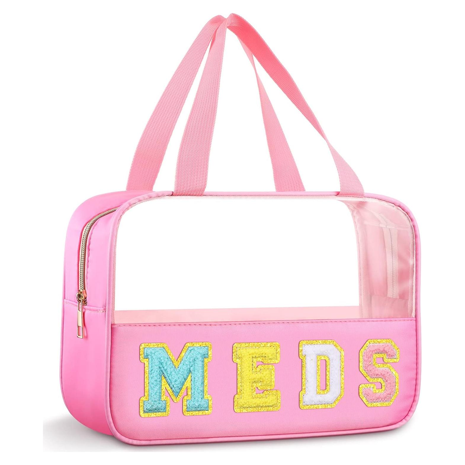 Bolsa de Medicina Transparente Silkfly con Asa Rosa 30x20x9 cm